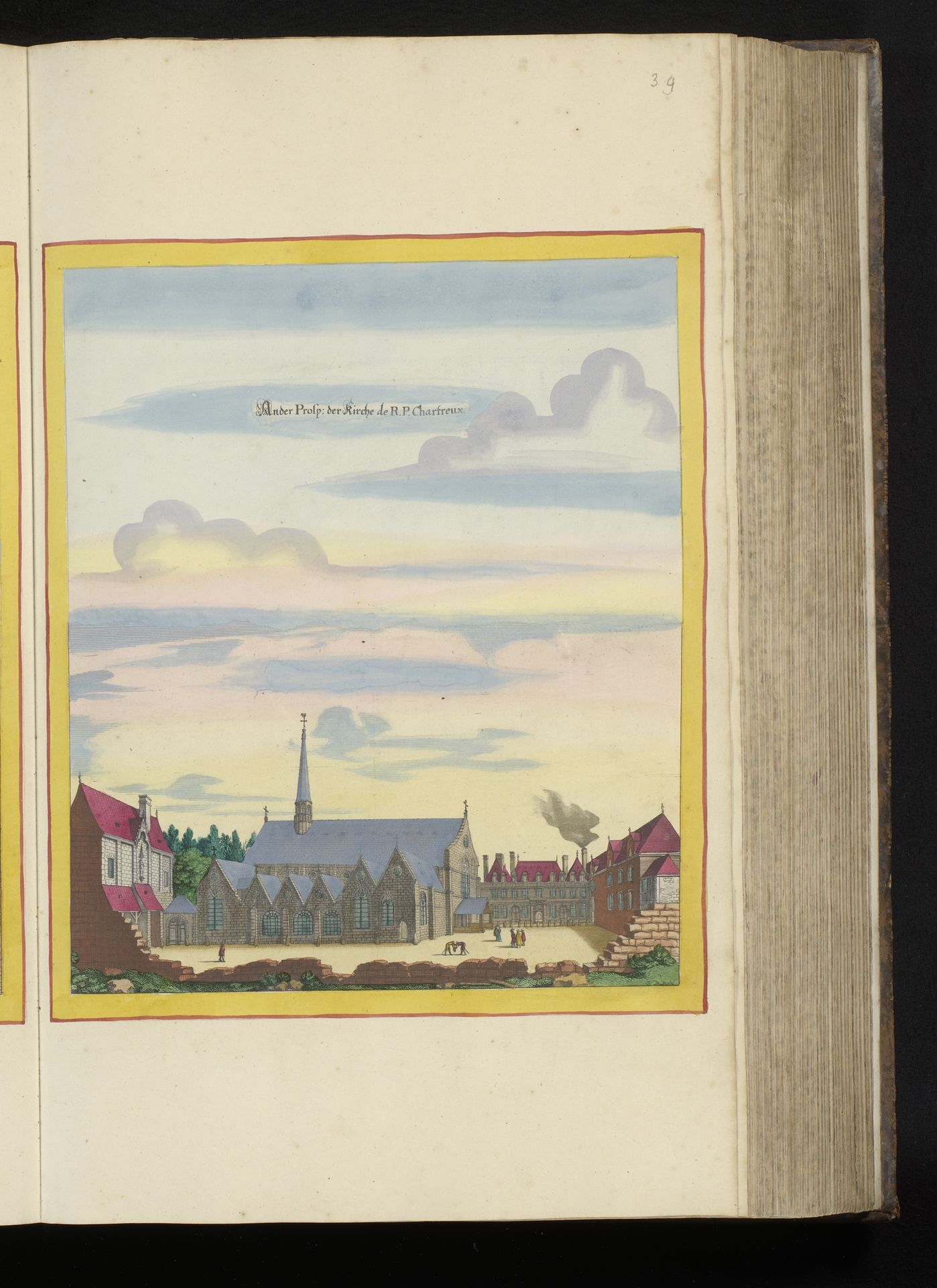 Zijaanzicht van de Karthuizer kerk te Parijs by Matthäus (II) Merian