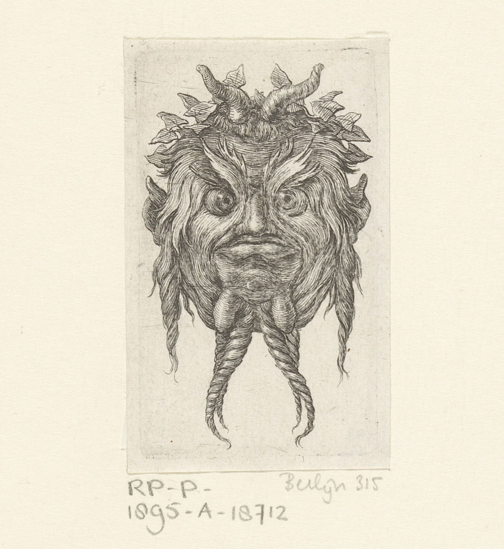 Masker met hoorns en baard by François Chauveau