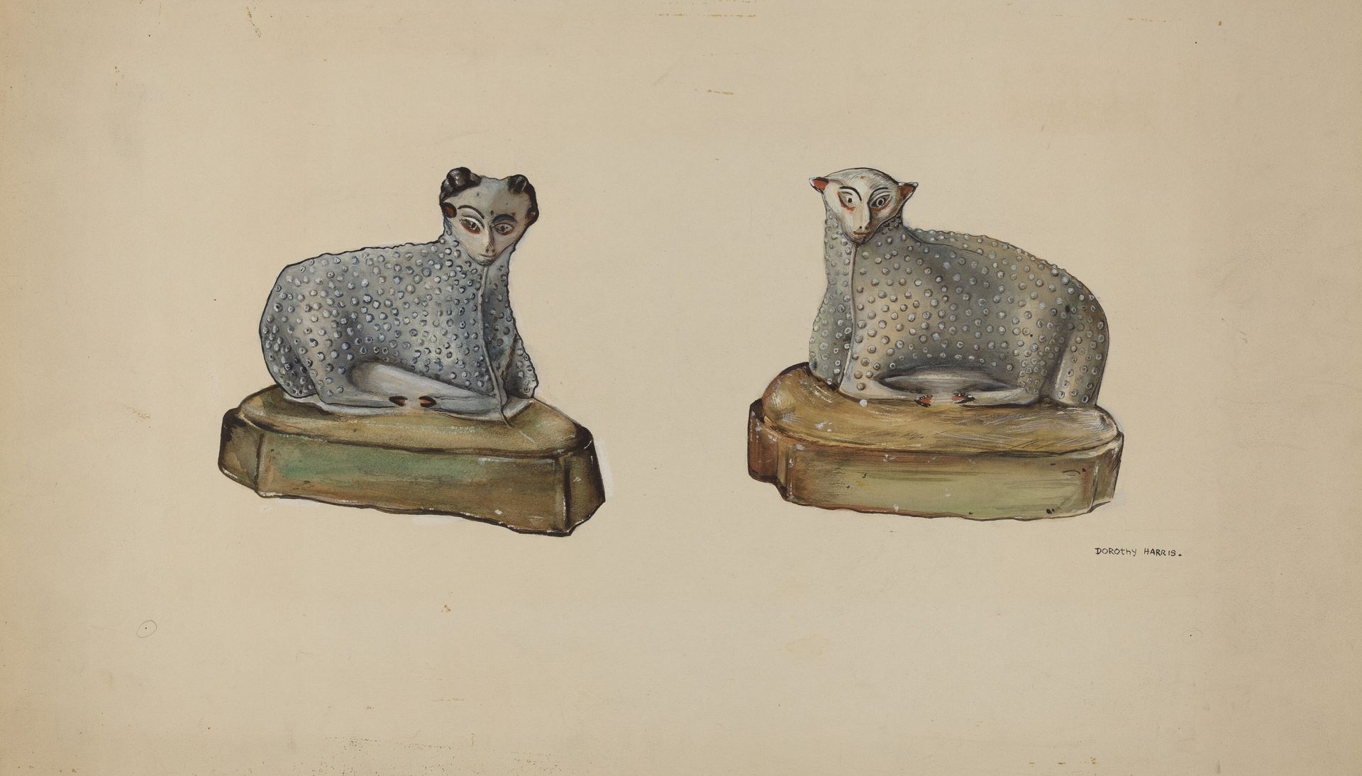 Pa. German Chalkware Sheep by Dorothy Harris