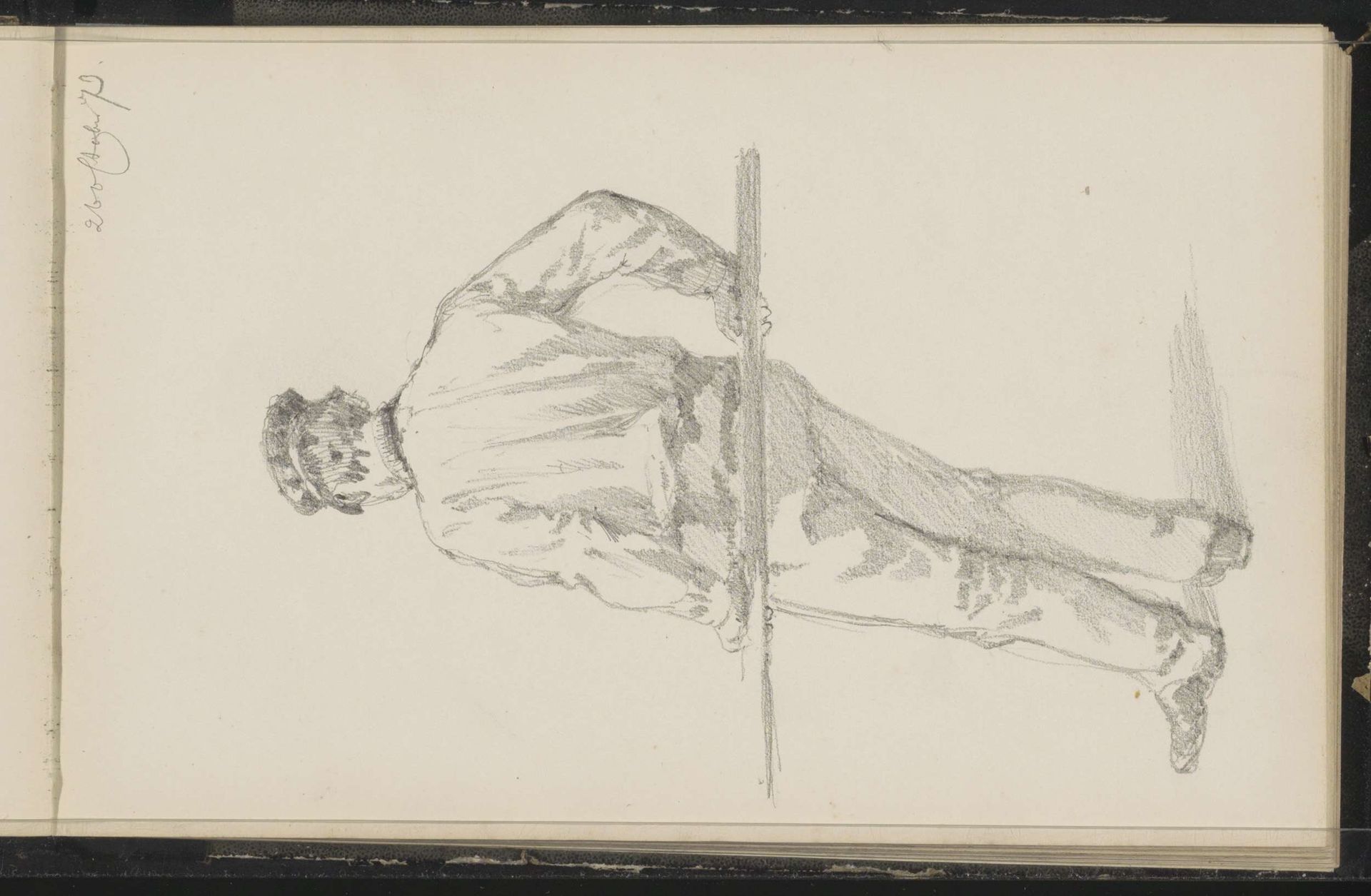 Leunende man met een pet by Cornelis Springer