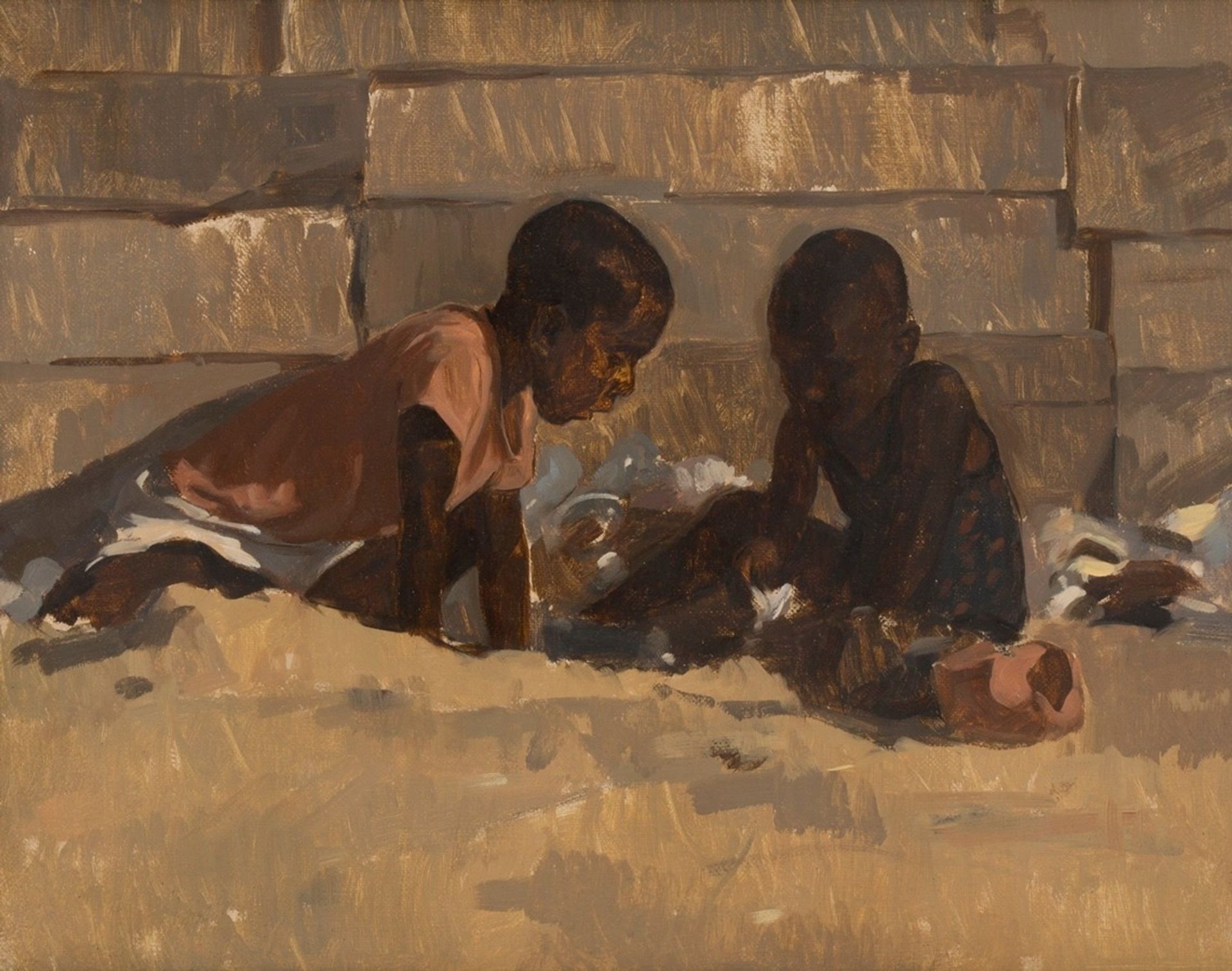 Kids Playing in the Sand by Neale Worley