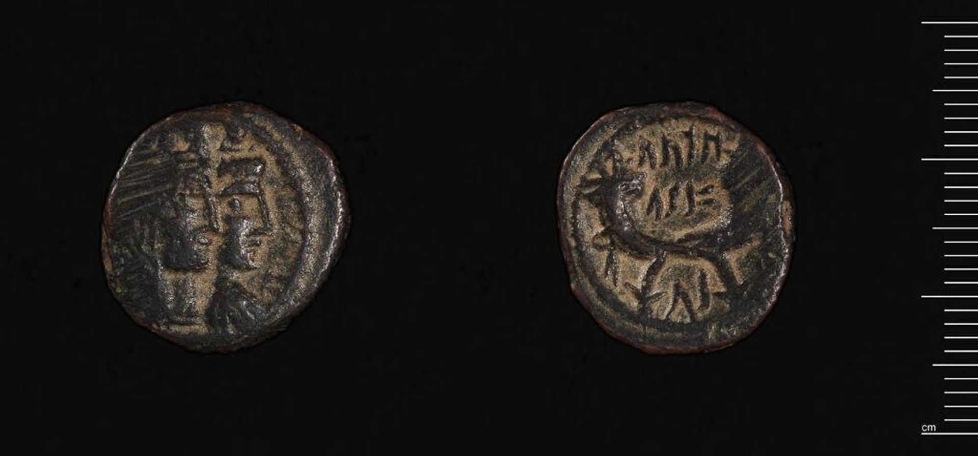 Coin of Aretas IV and Shaqilat I of Nabataea by Aretas IV, king of Nabataea
