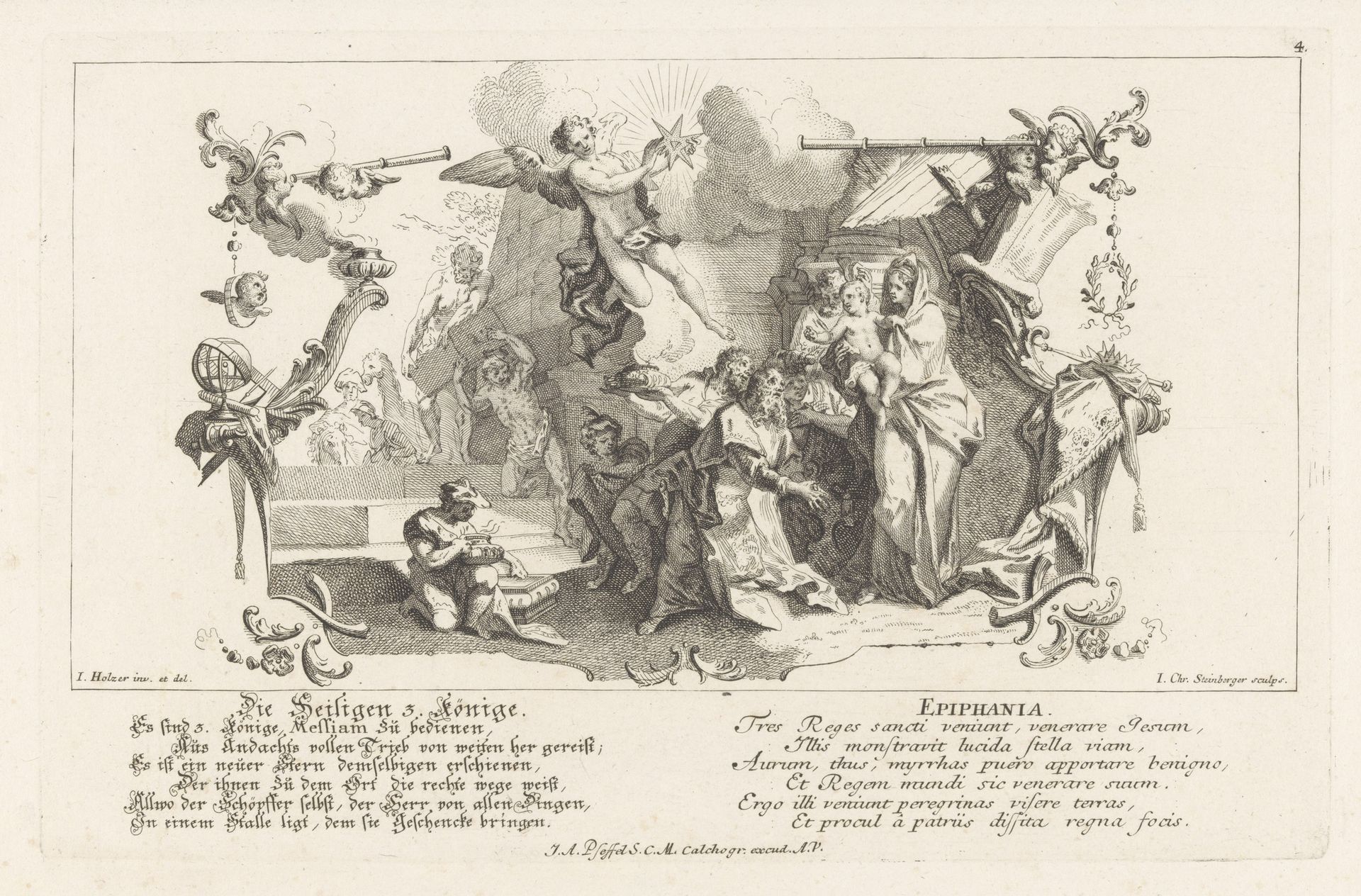 Aanbidding van de koningen by Johann Christoph Steinberger