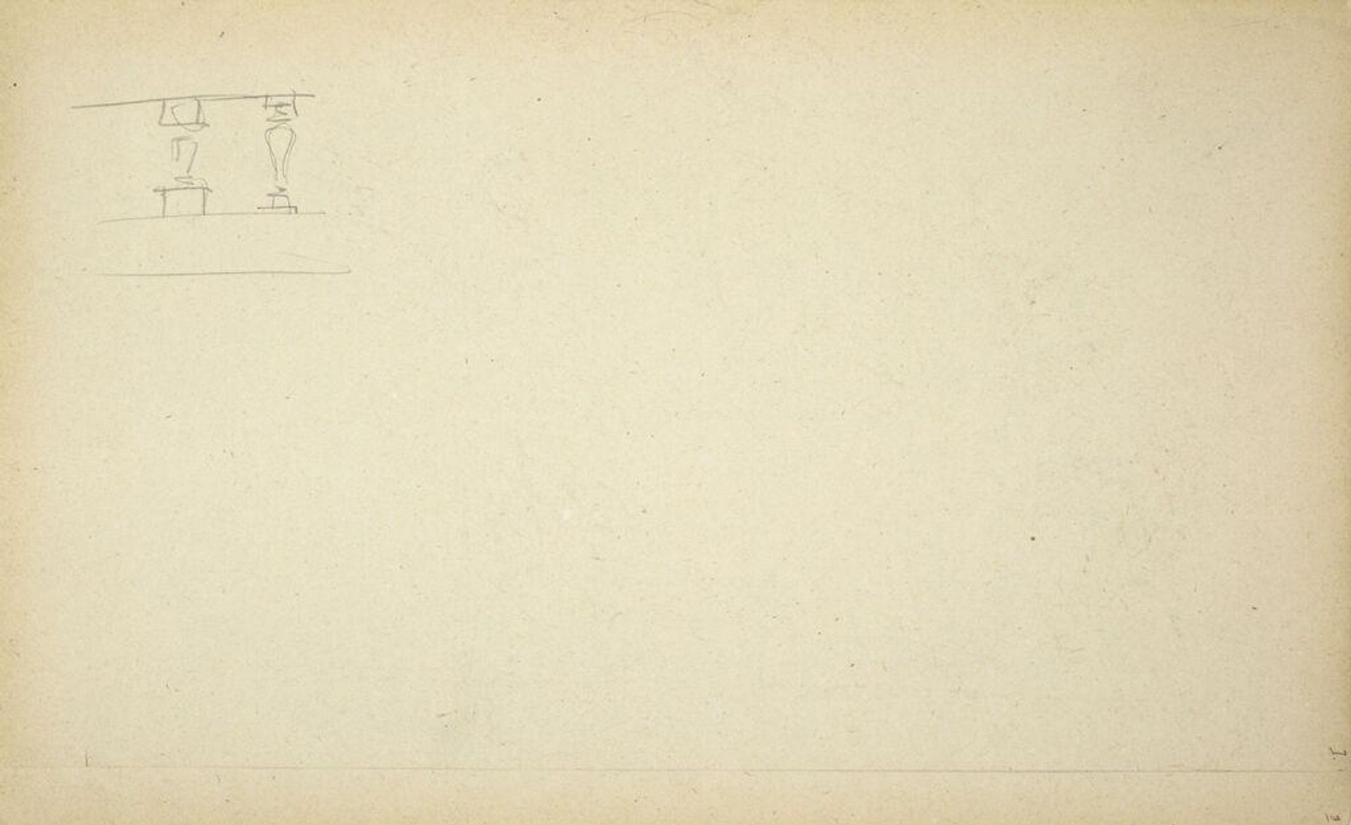 Sketch of Balustrade; verso: Details of Scales, "Judgment" Lunette, Boston Public Library by John Singer Sargent