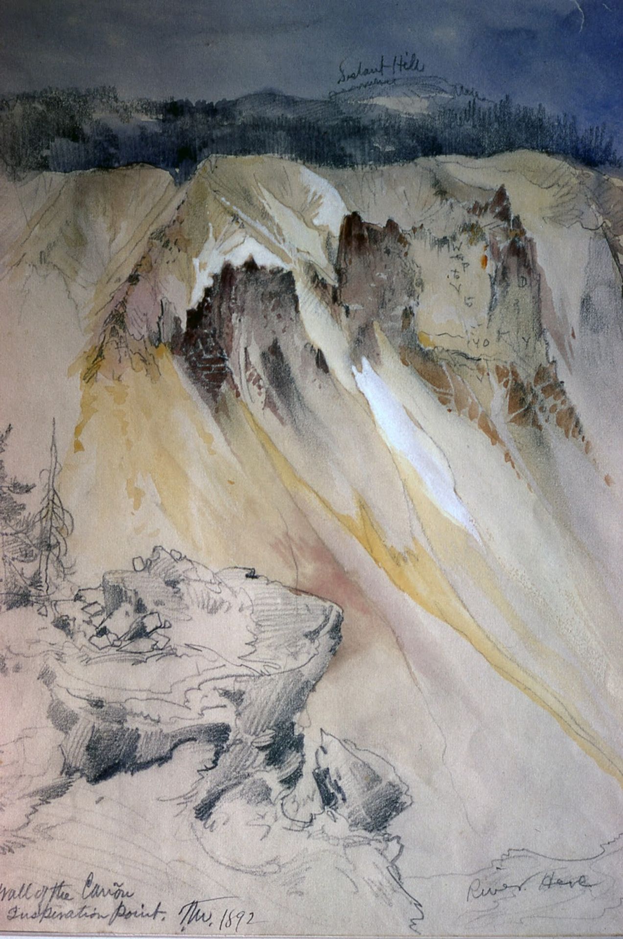 East wall of the canyon from Inspiration Point by Thomas Moran