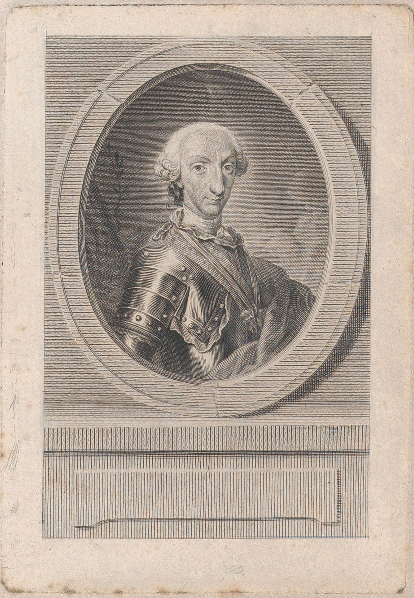Portrait of Charles III, half length within a roundel by Manuel Salvador Carmona