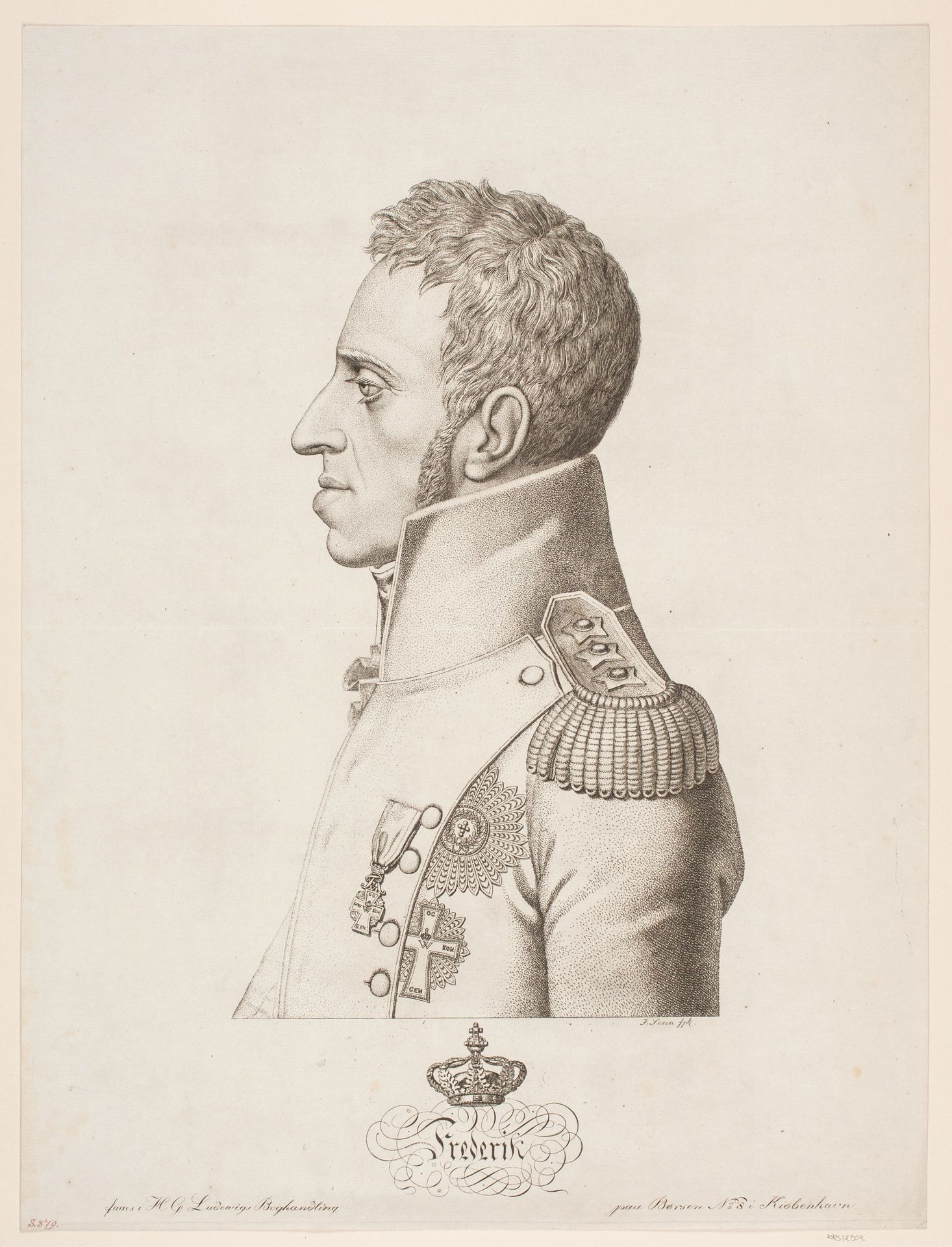 Frederik VI, brystbillede by Johannes Senn