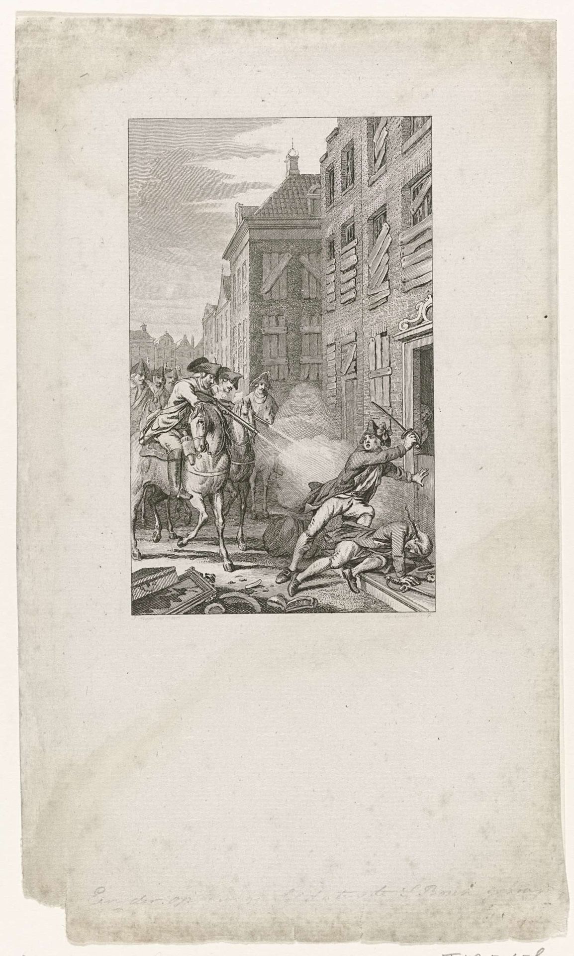 Bestraffing van twee oproerige soldaten in Den Bosch, 1787 by Reinier Vinkeles