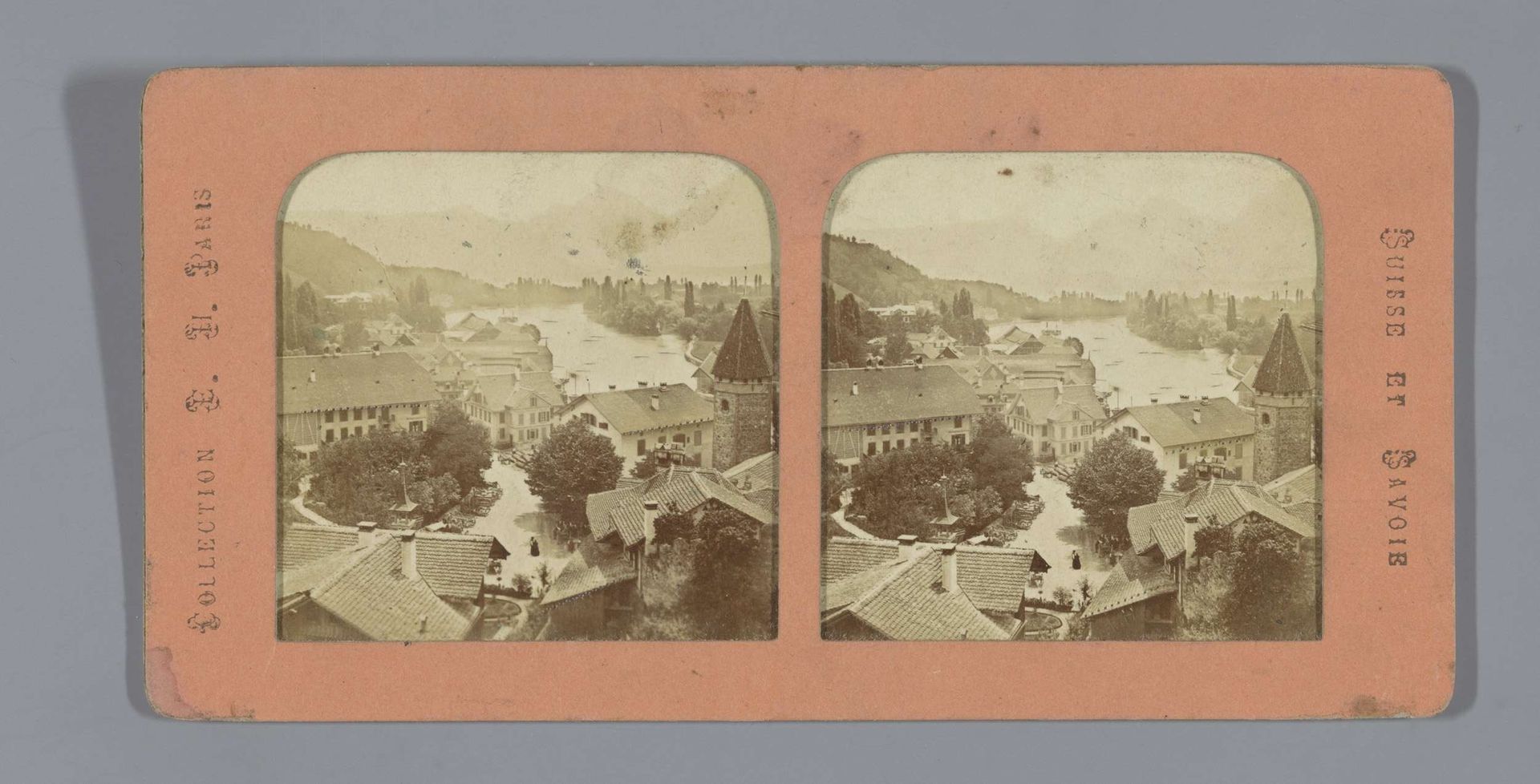 Gezicht op Thun, Zwitserland by Eugène Hanau