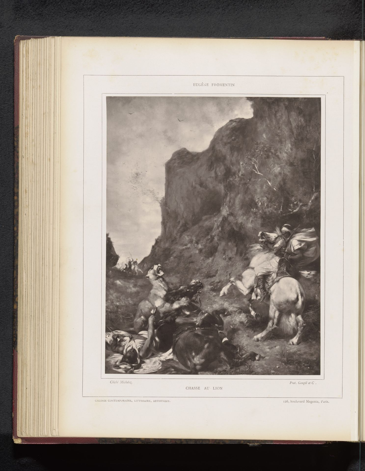 Reproductie van Chasse au lion door Eugène Fromentin-Dupeux by Charles Michelez