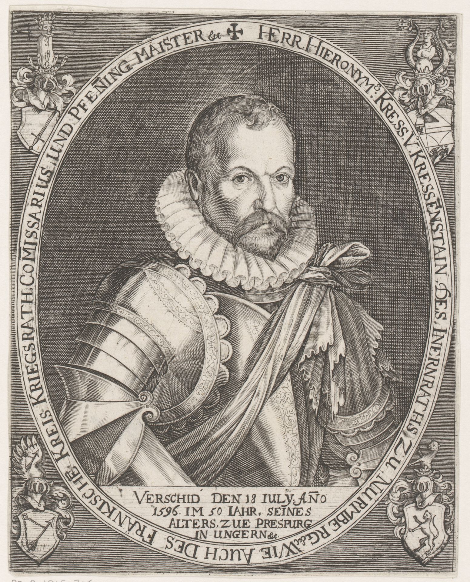 Portret van Hieronymus Kreß von Kressenstein by Hans Troschel