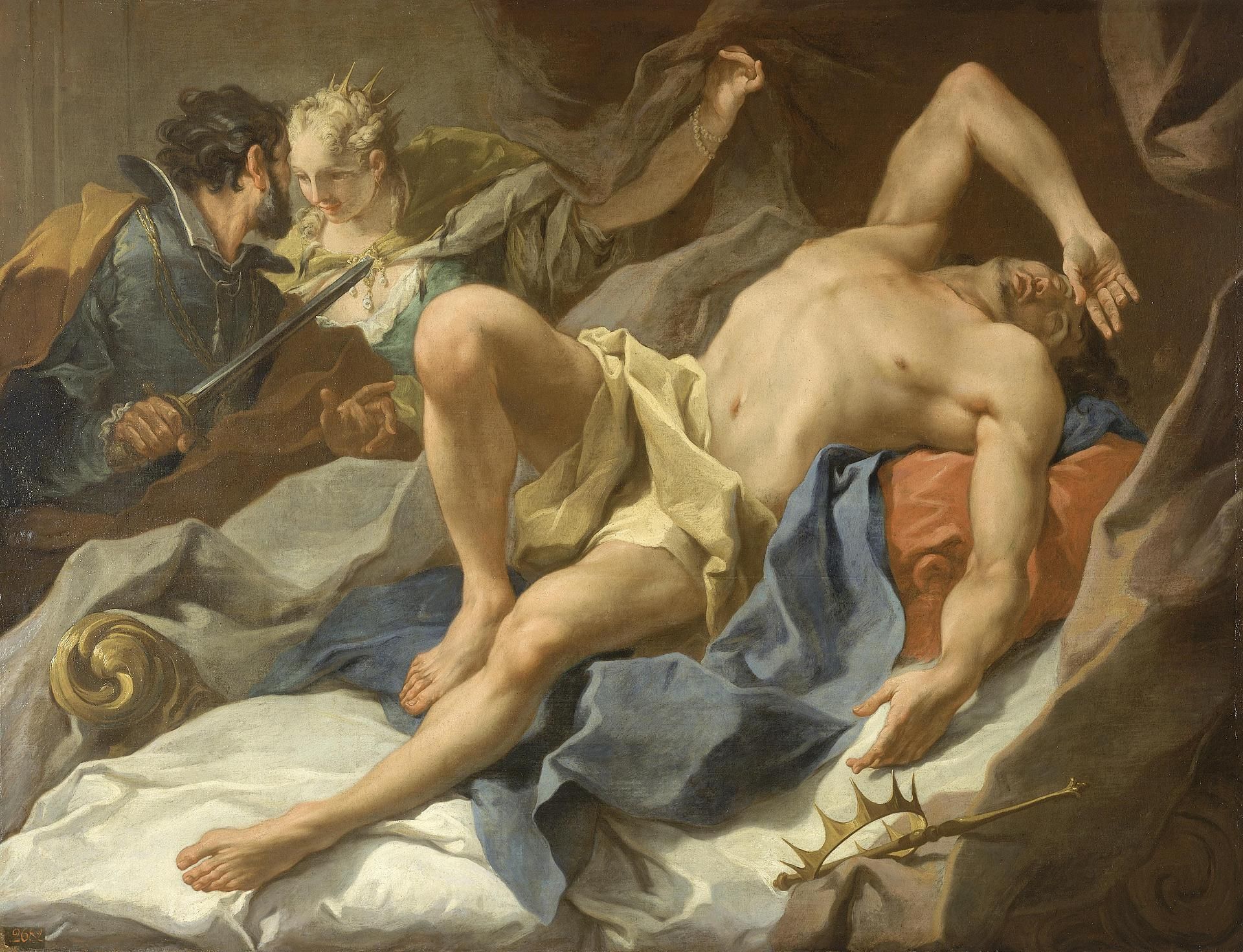King Candaules's death by Giambattista Pittoni