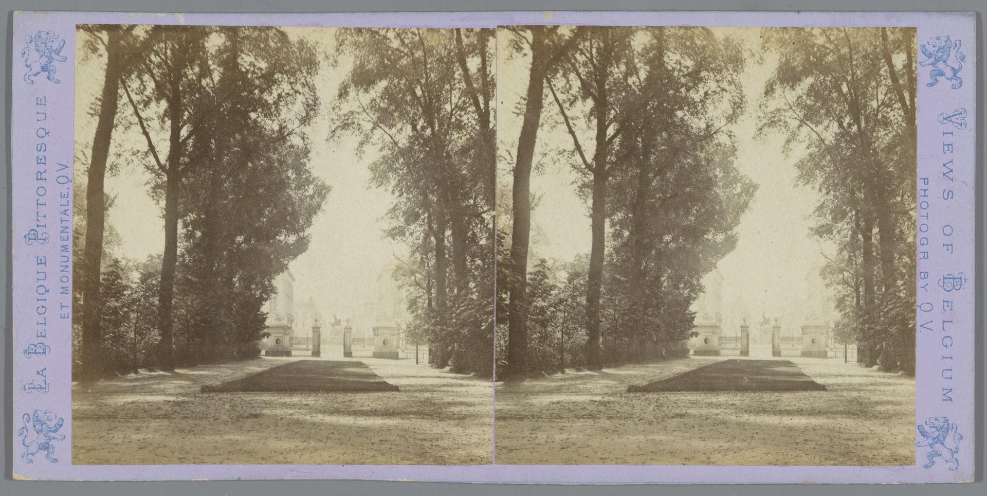 Gezicht op het Warandepark met op de achtergrond het Koningsplein in Brussel by Jules Hippolyte Quéval