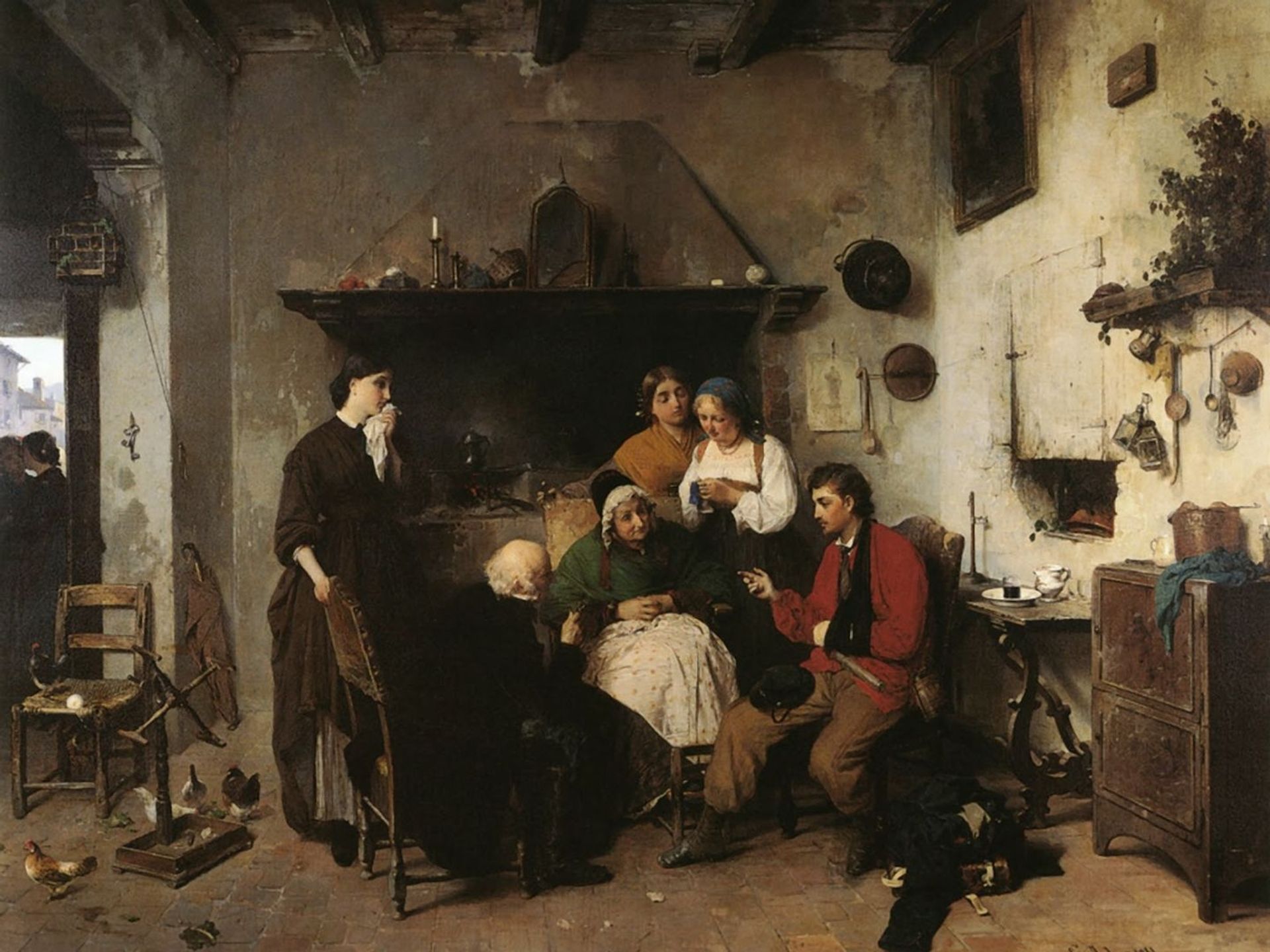 Tale of the wounded Garibaldian by Gerolamo Induno