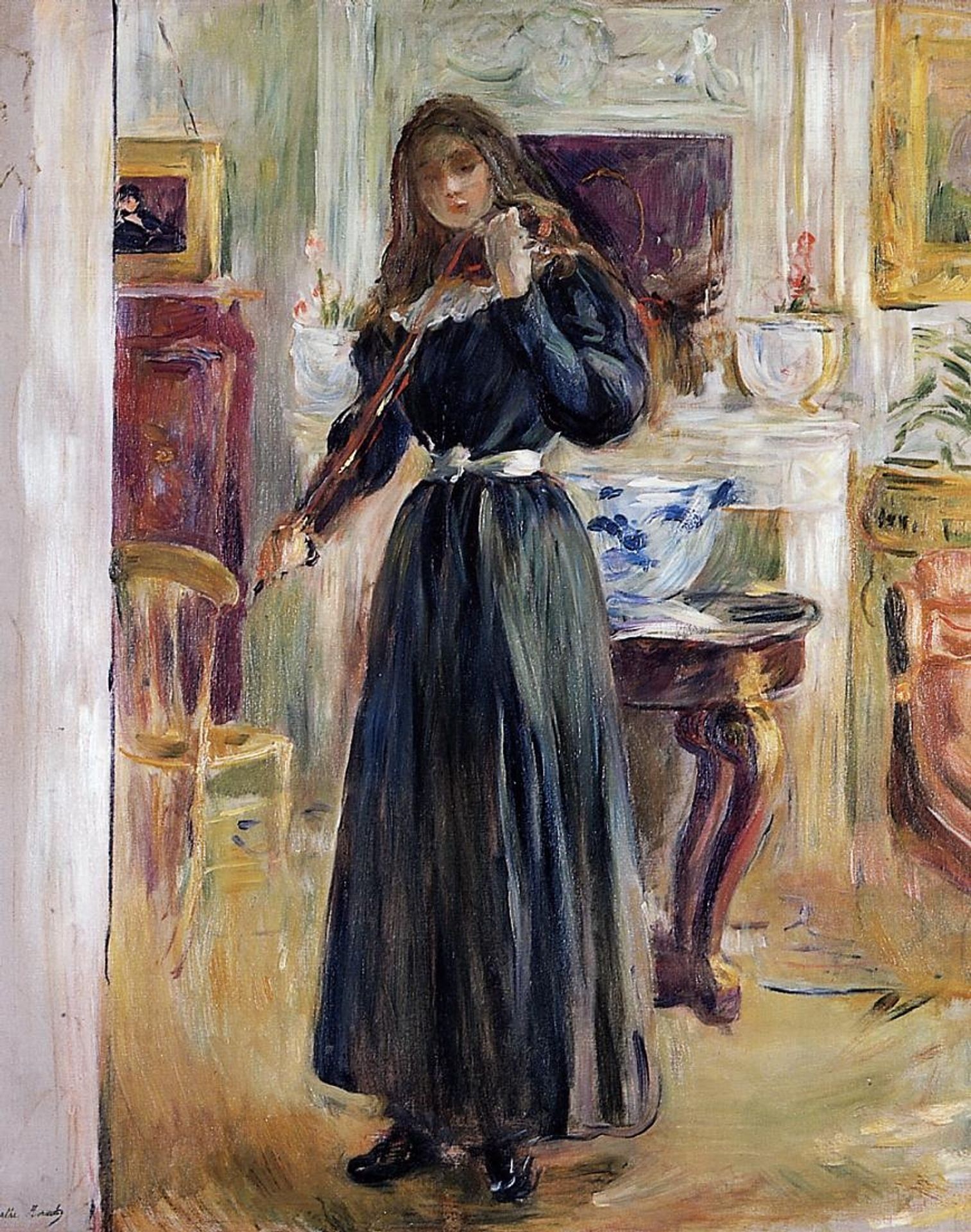 Julie Playing a Violin by Berthe Morisot