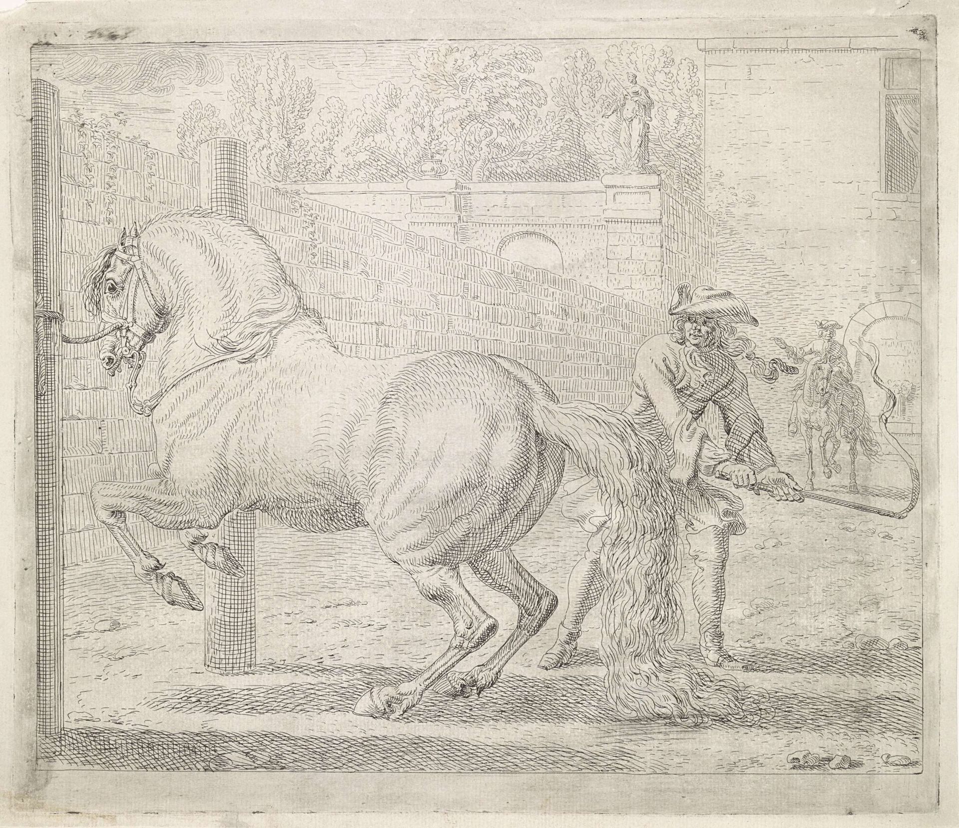 Man met zweep bij een paard by Dirk Maas