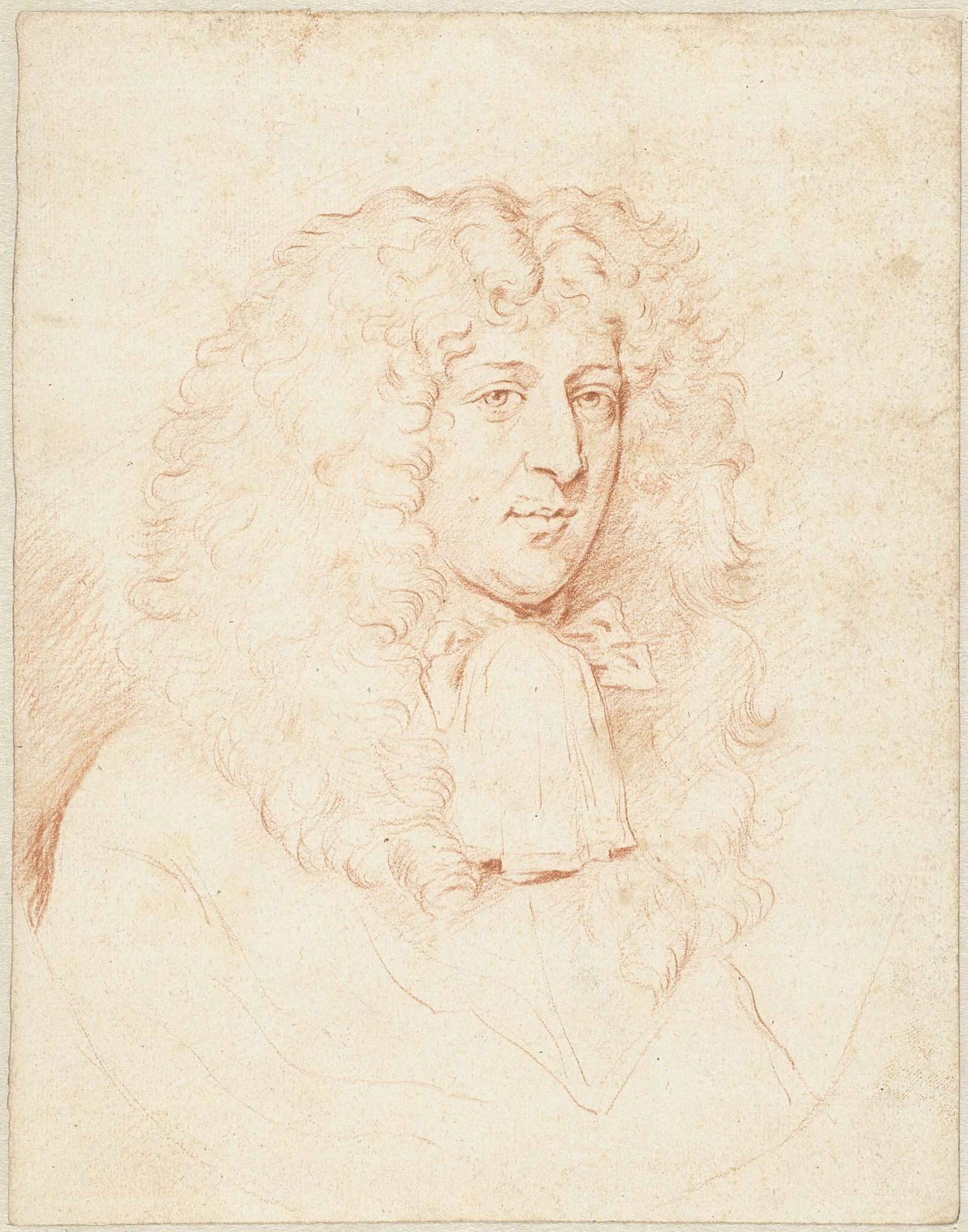 Mansportret met lange pruik by Caspar Netscher