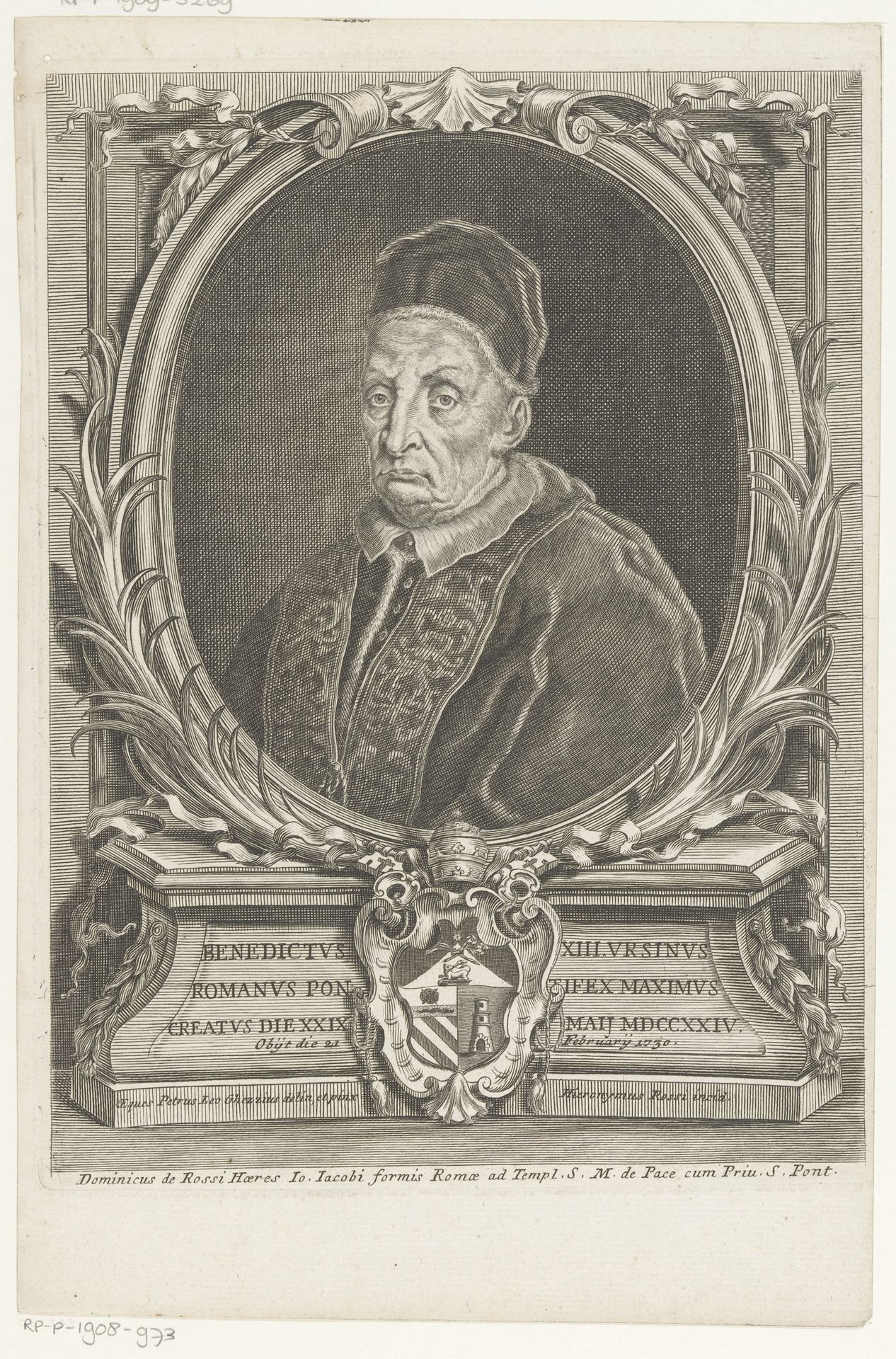Portret van paus Benedictus XIII by Girolamo (II) Rossi