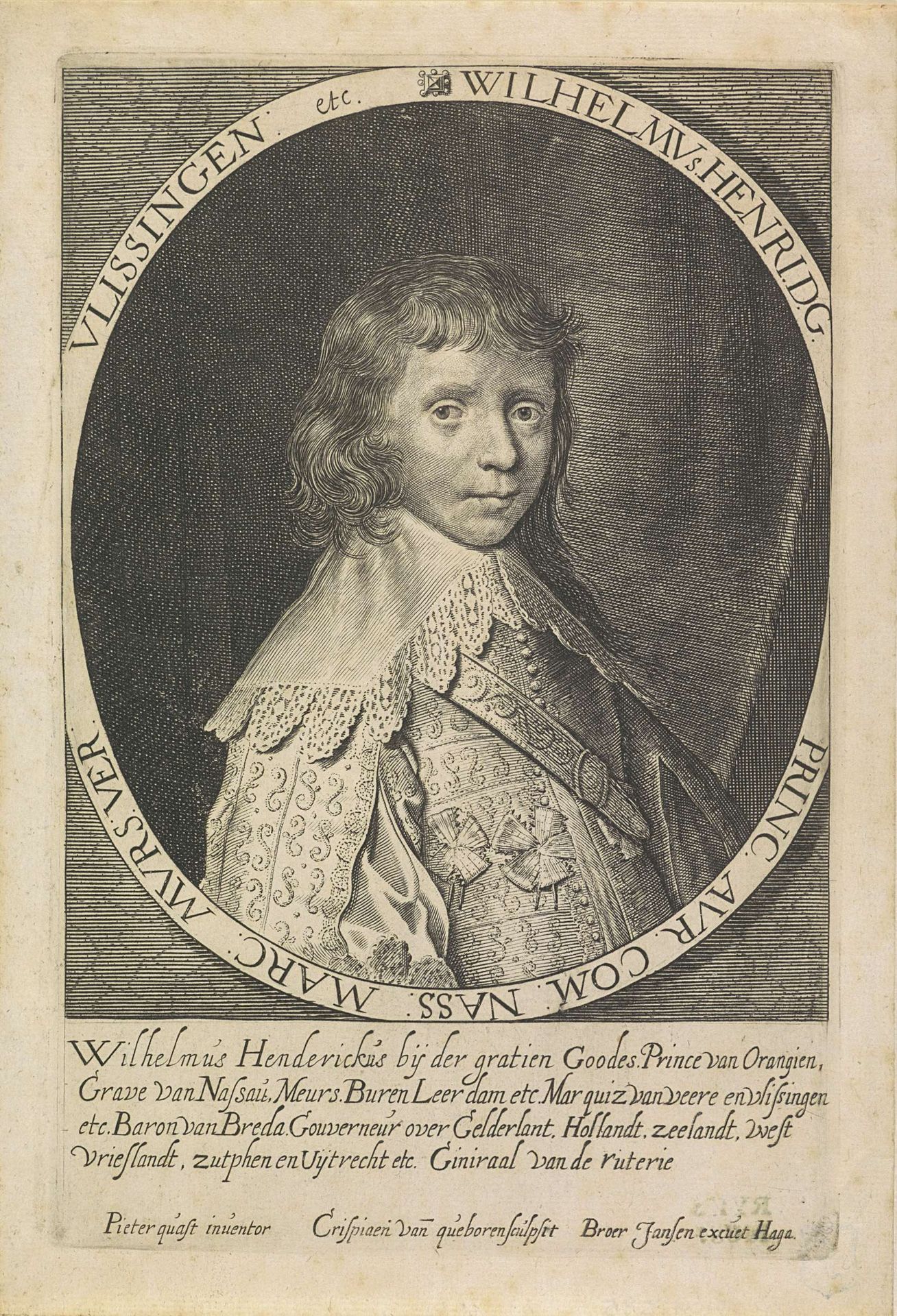 Portret van Willem III, prins van Oranje en koning van Engeland, Schotland en Ierland by Crispijn van den Queborn