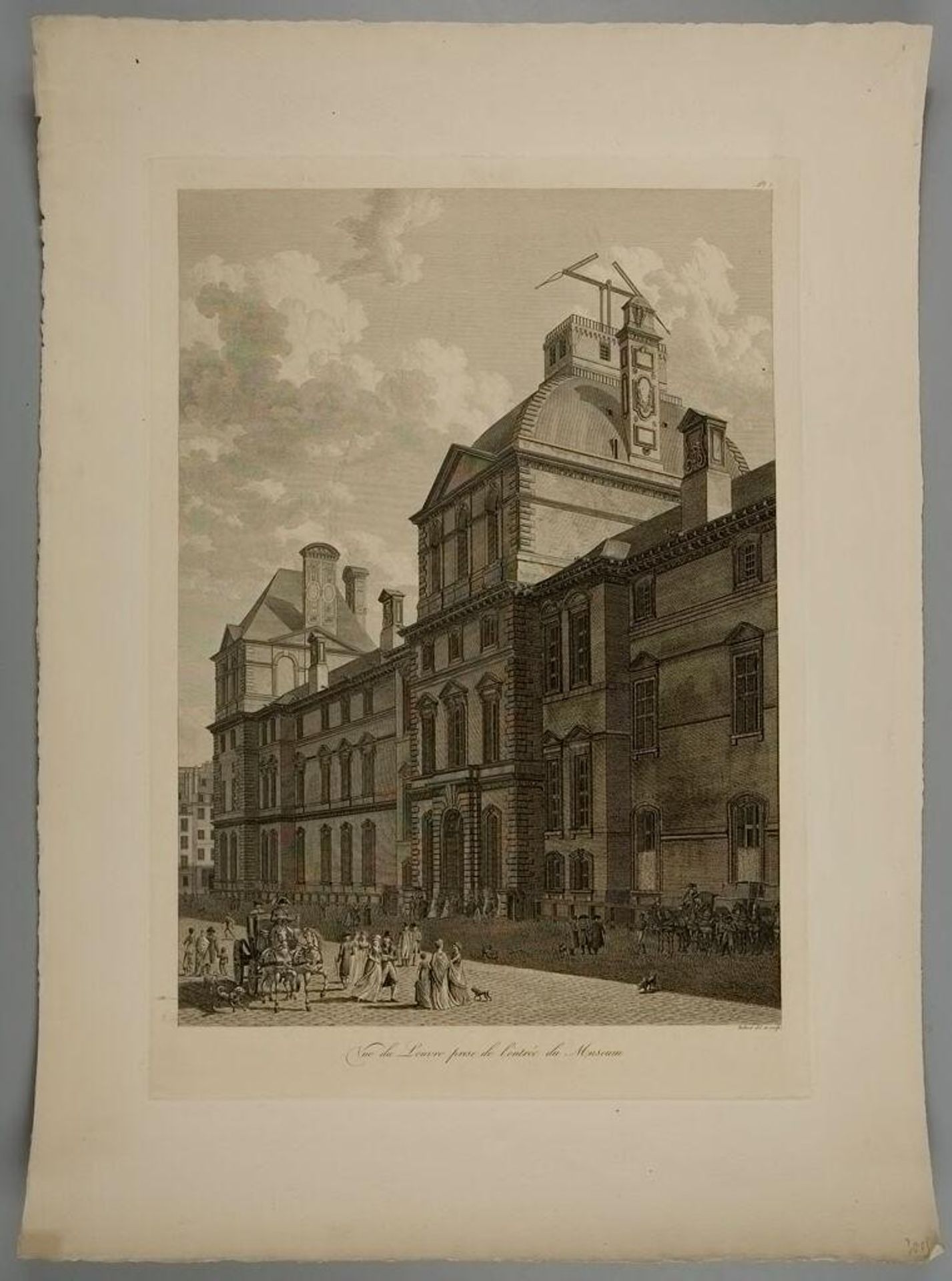 View of the Louvre from the entrance of the museum by Louis Pierre Baltard