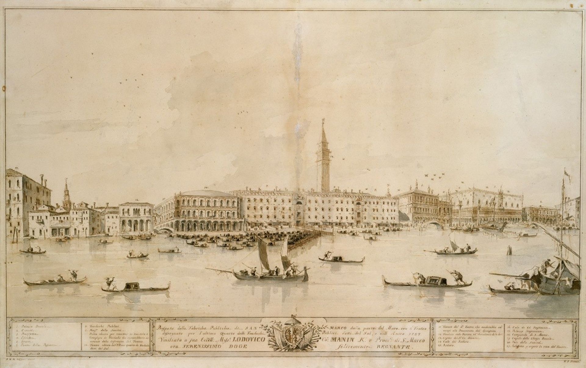 Panorama of Venice from the Bacino di San Marco, Including the Project for the Proposed Teatro Manin by Francesco Guardi