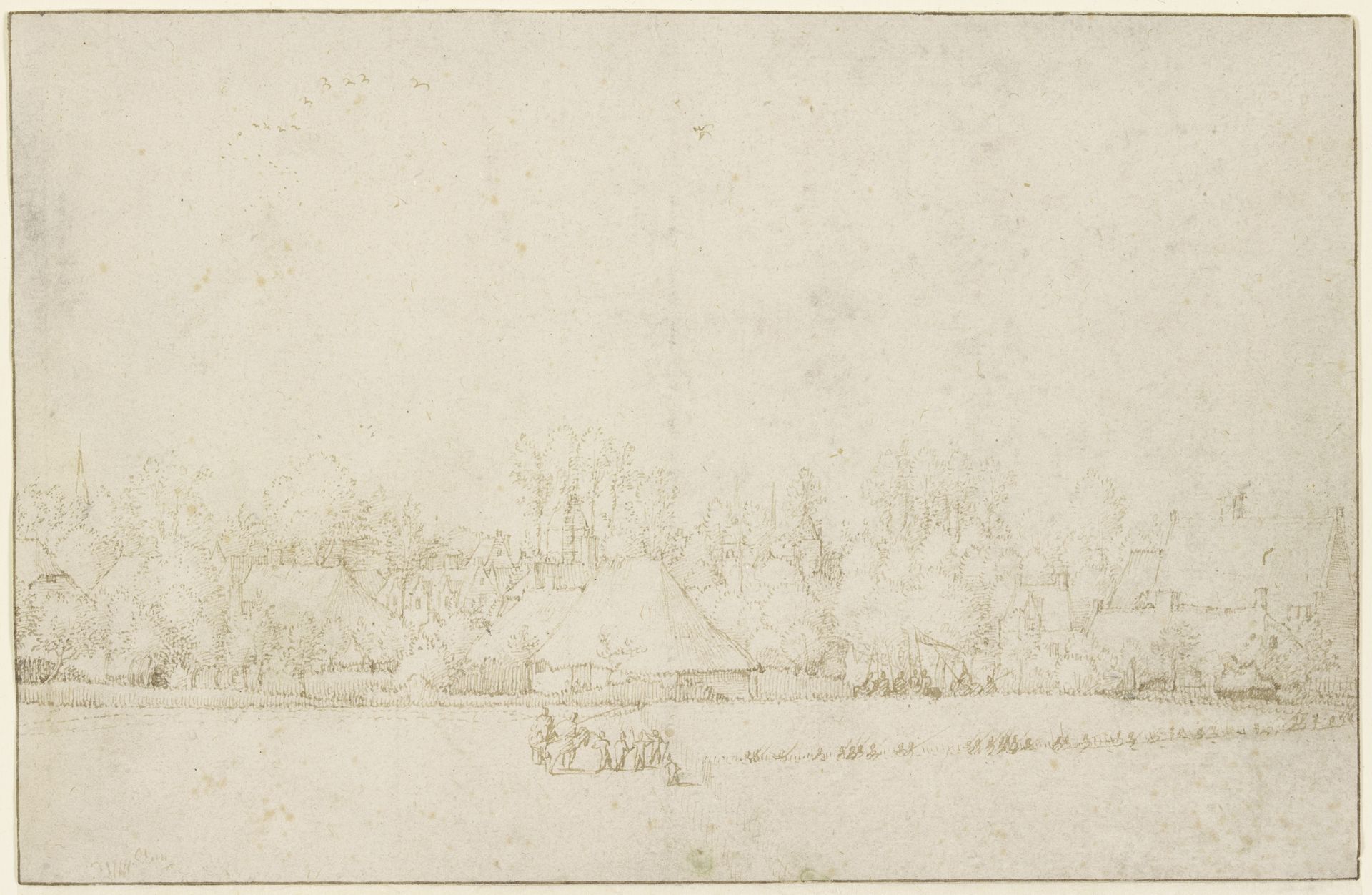 Village border with corn fields by Anonymous