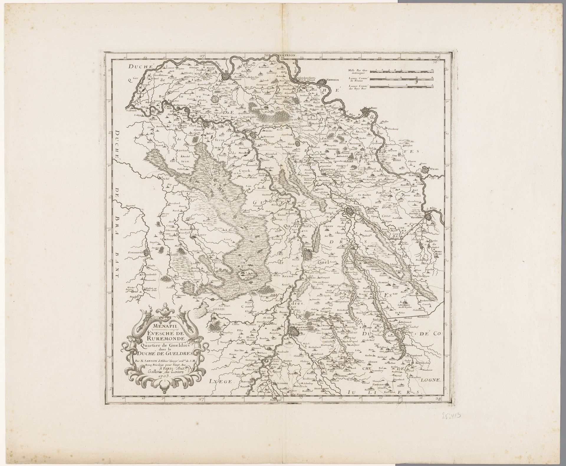 Kaart van het Overkwartier van Gelre by Anonymous