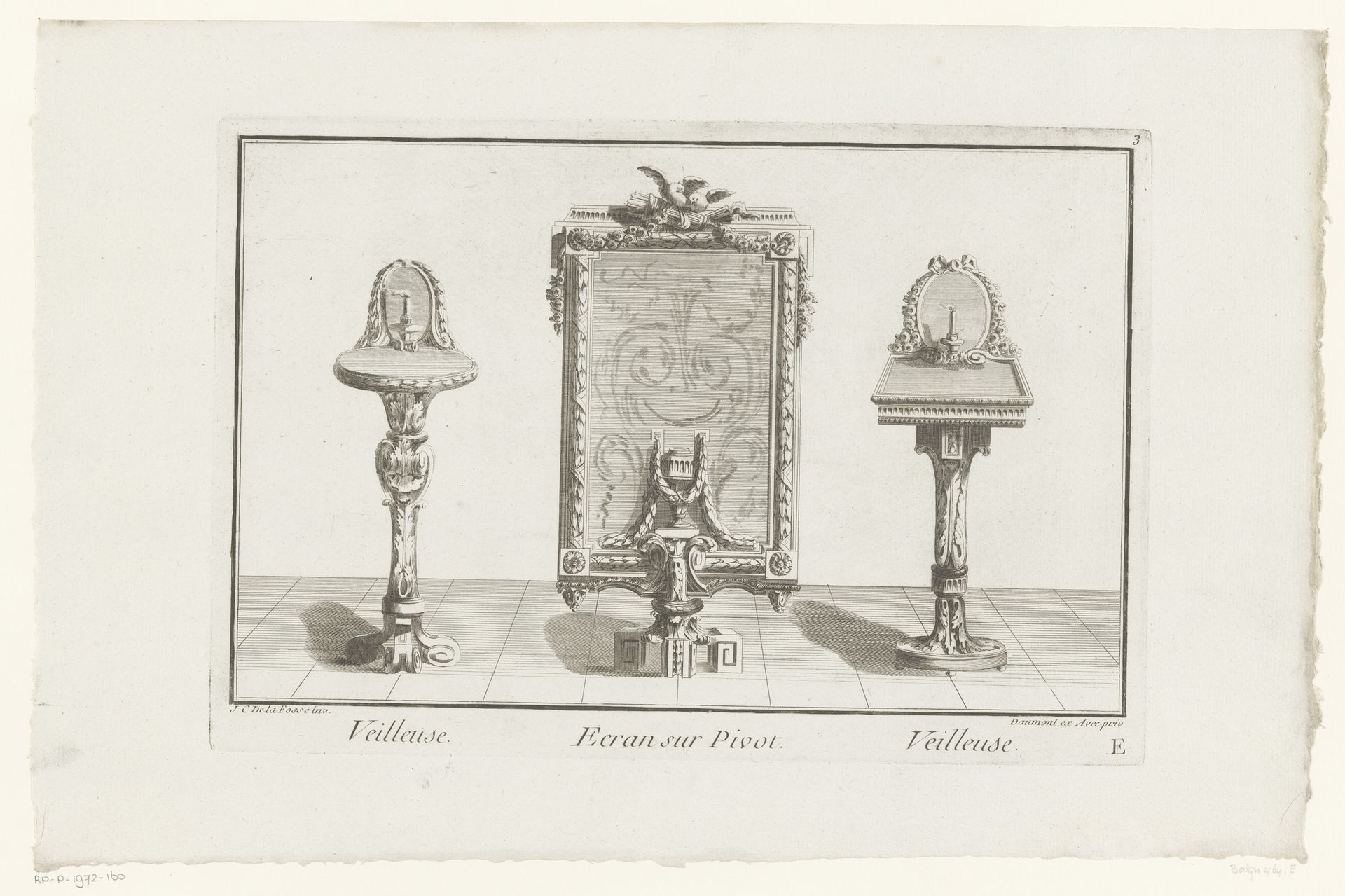 Haardscherm en tafels by Anonymous