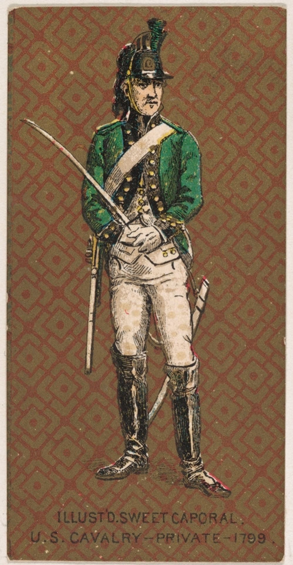 Private, Cavalry, United States Army, 1799, from the Military Series (N224) issued by Kinney Tobacco Company to promote Sweet Caporal Cigarettes by Kinney Brothers Tobacco Company