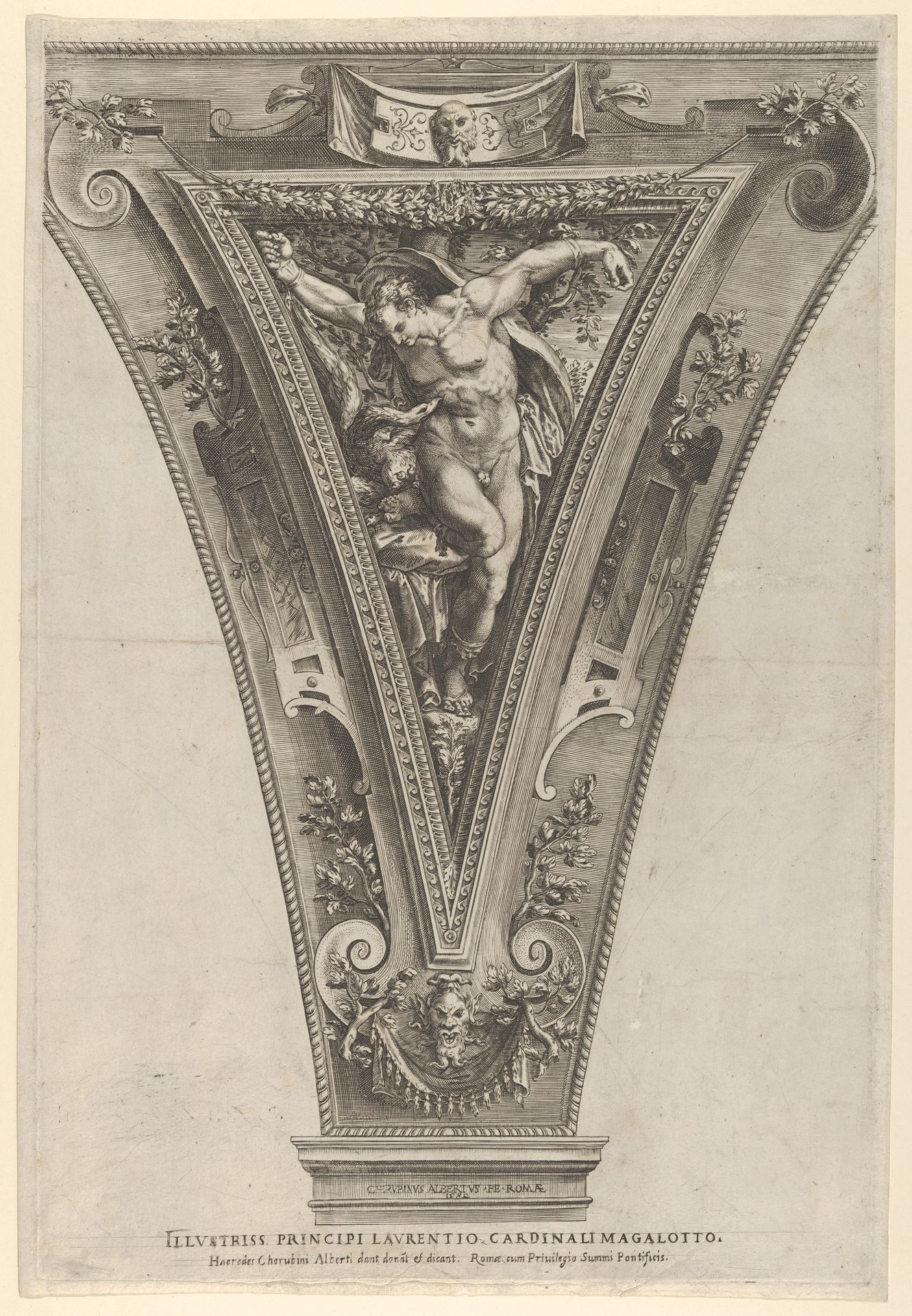 Torture of Prometheus set within a cornice by Cherubino Alberti