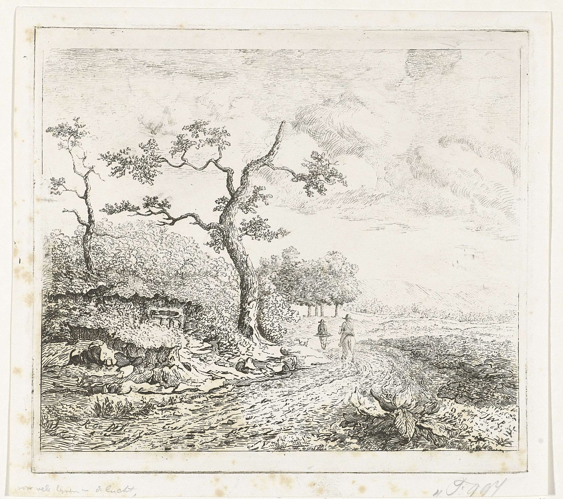 Landschap met valkeniers by Reinierus Albertus Ludovicus baron van Isendoorn à Blois