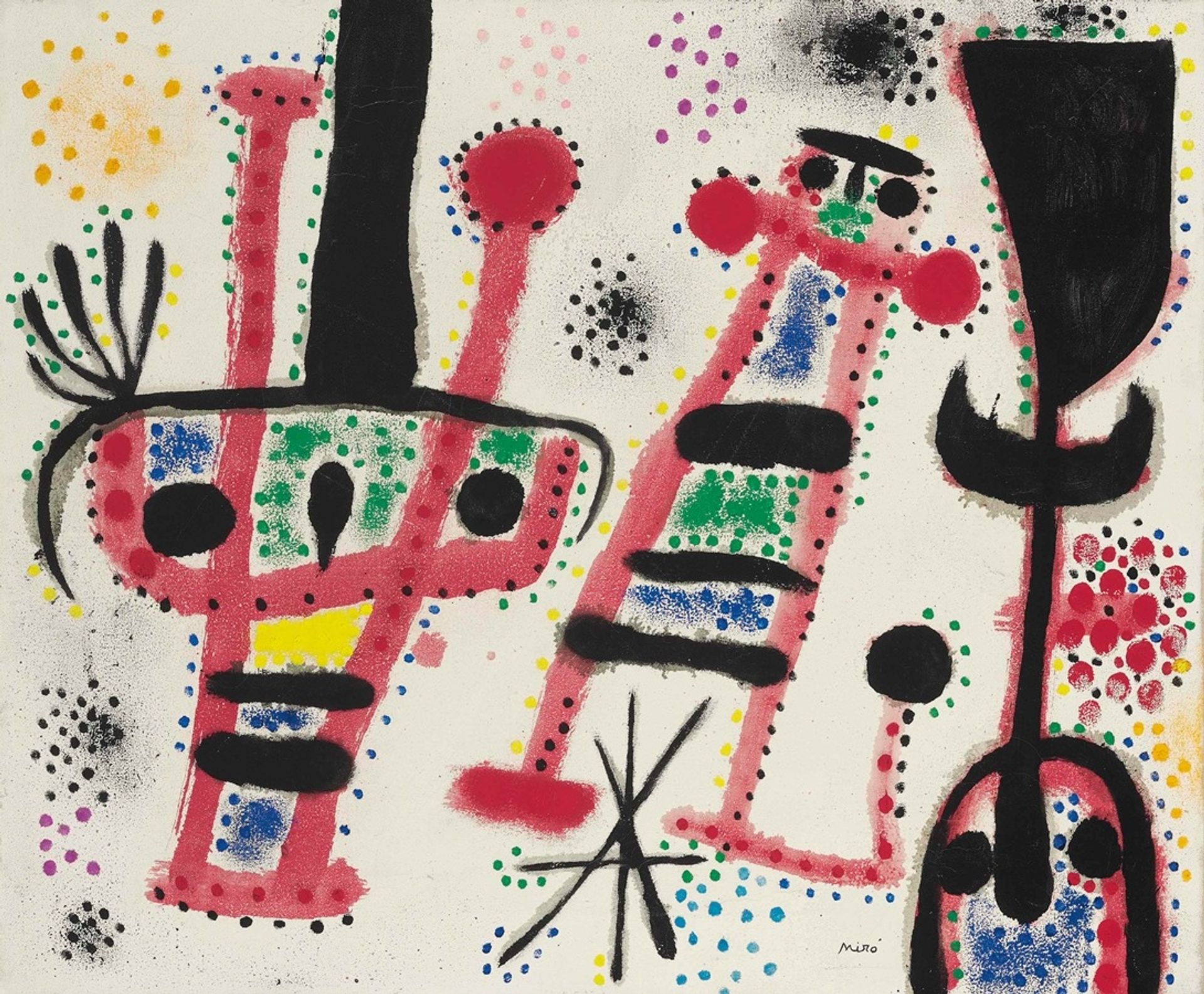 L’Etoile se lève, les oiseaux s’envolent, les personnages dansent by Joan Miró