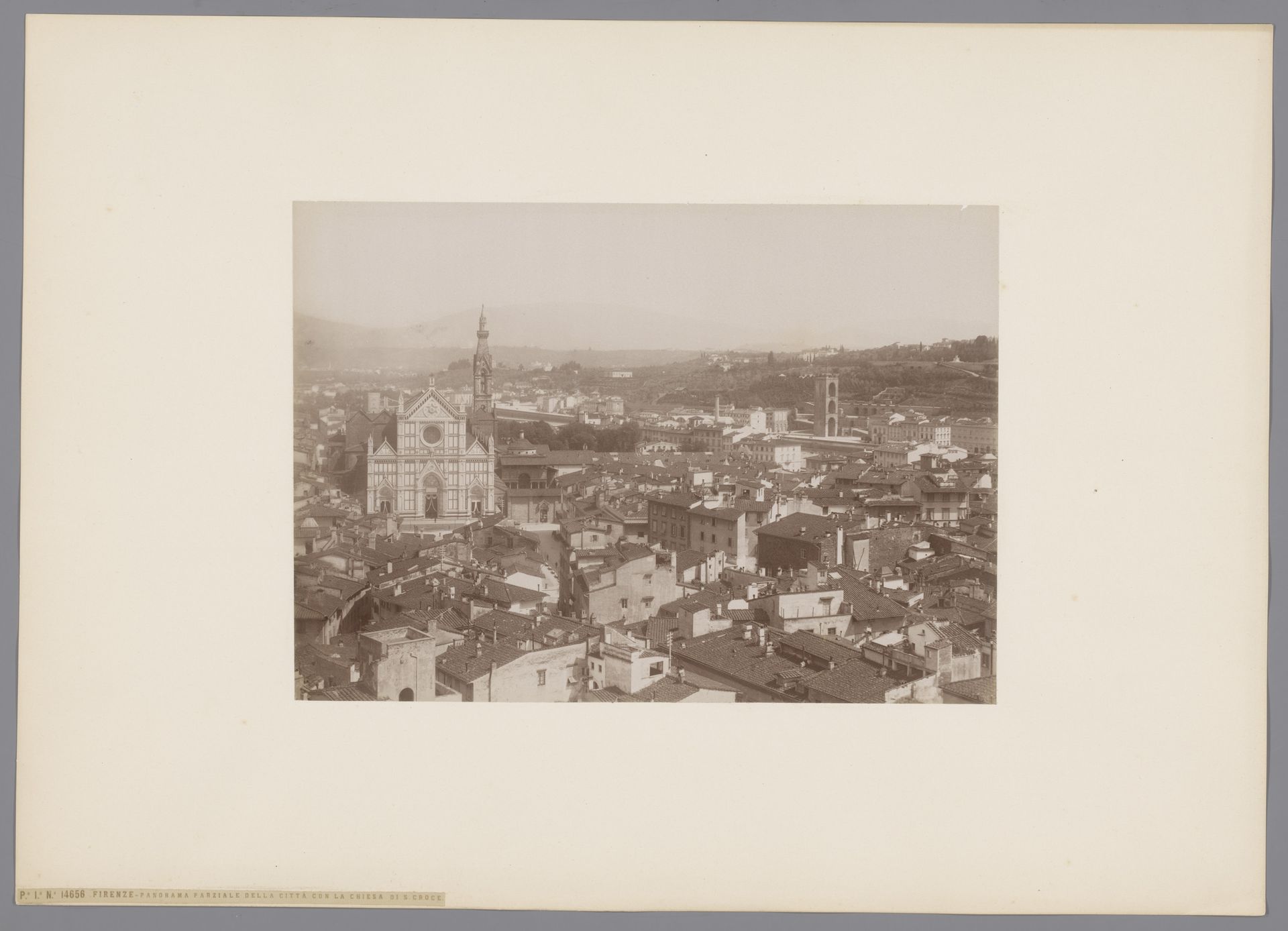 Gezicht op Florence met de Santa Croce by Fratelli Alinari