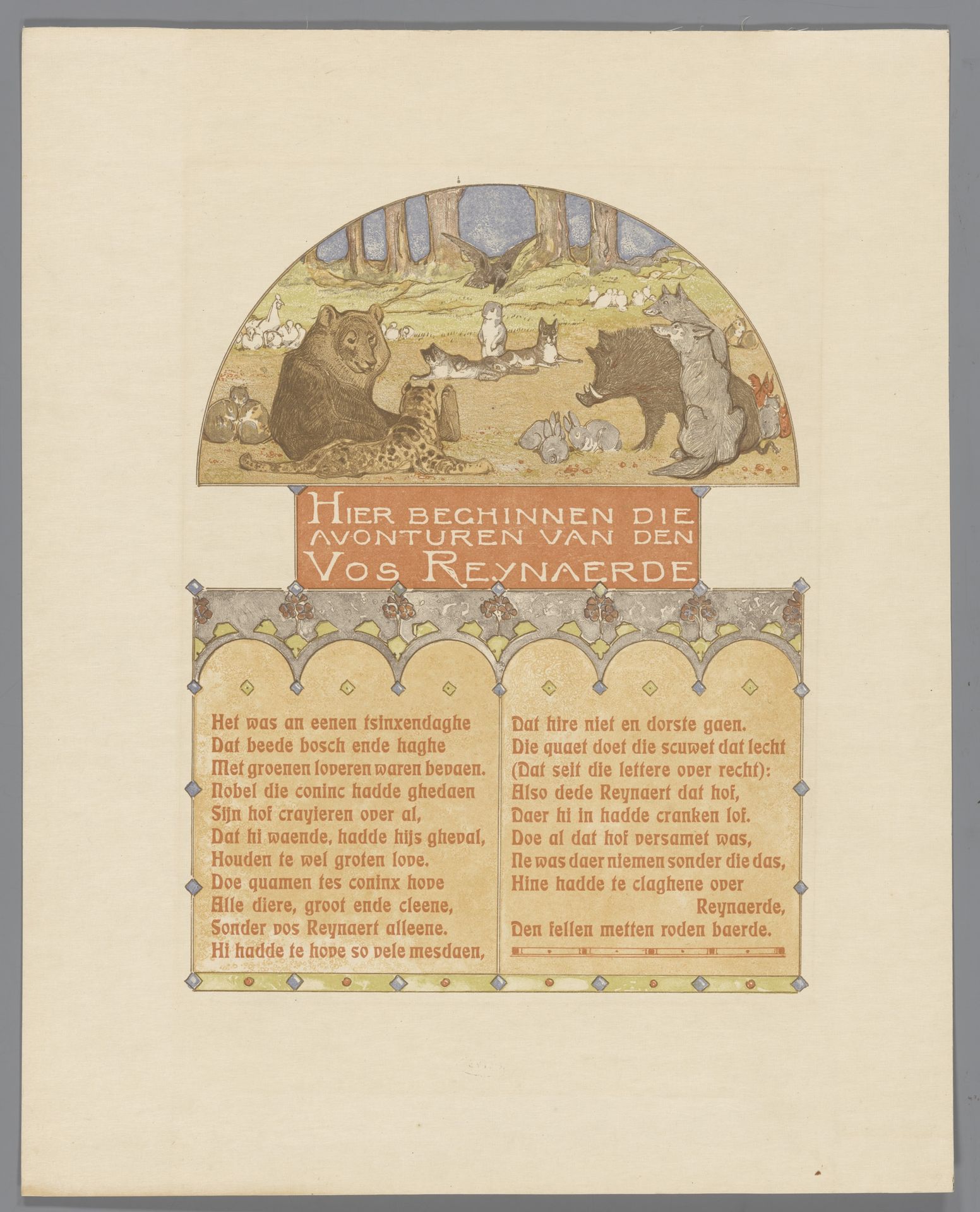 Groep dieren uit Reinaert de Vos by Bernard Willem Wierink