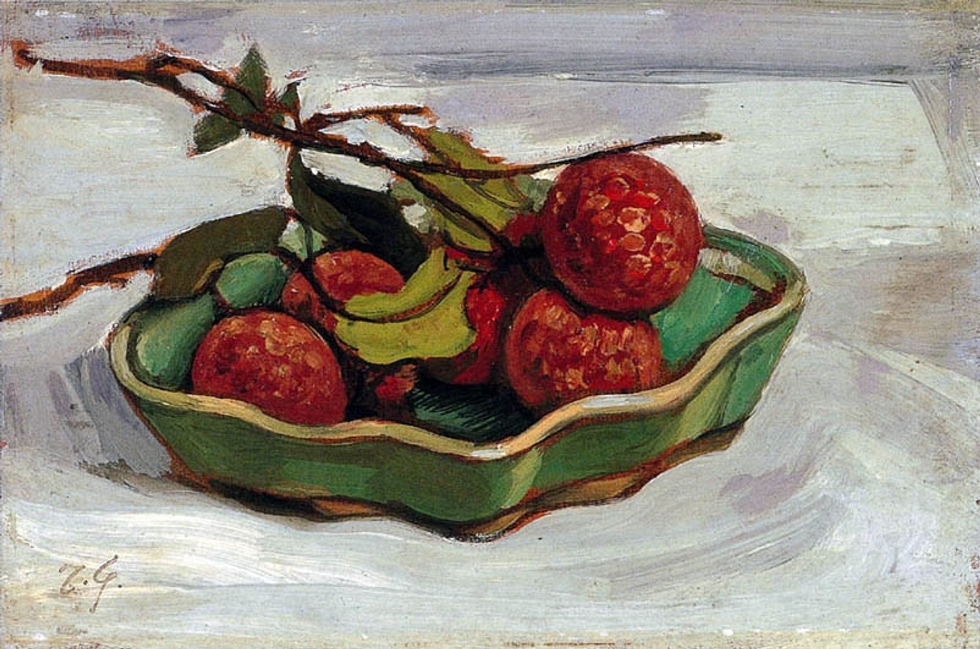 Still Life with Lychees by Fujishima Takeji