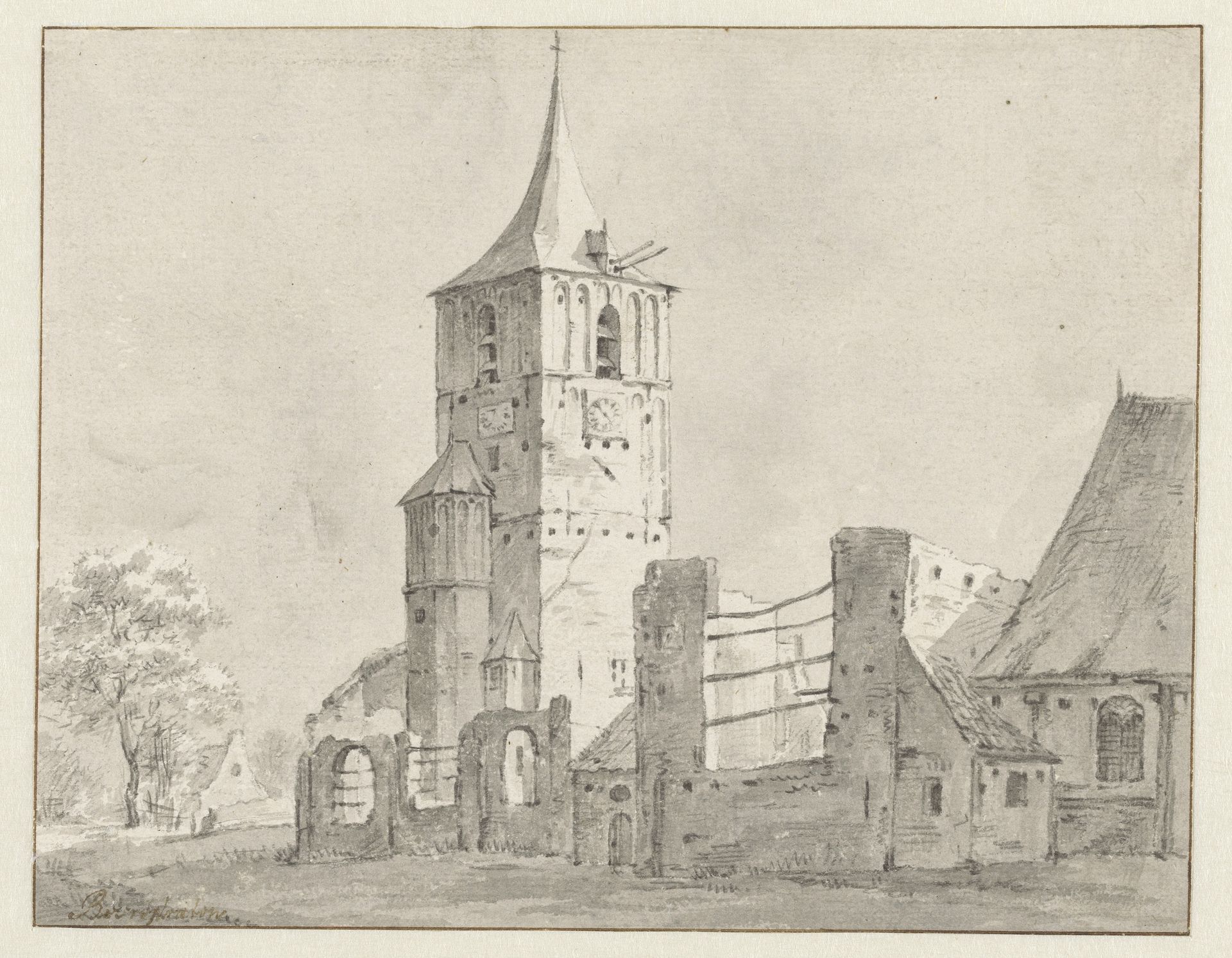 Kerk te Warmond by Jan Abrahamsz. Beerstraten