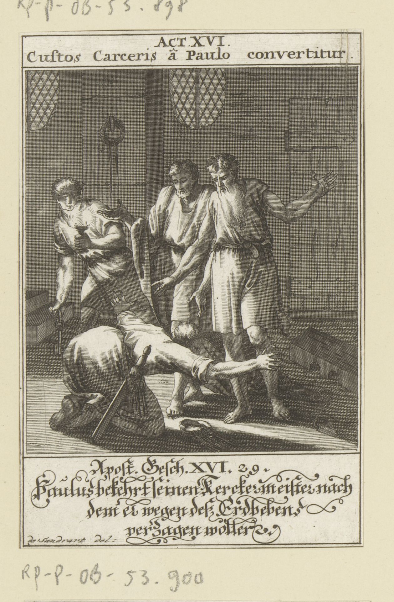 Apostel Paulus en Silas bekeren de gevangenbewaarder by Anonymous