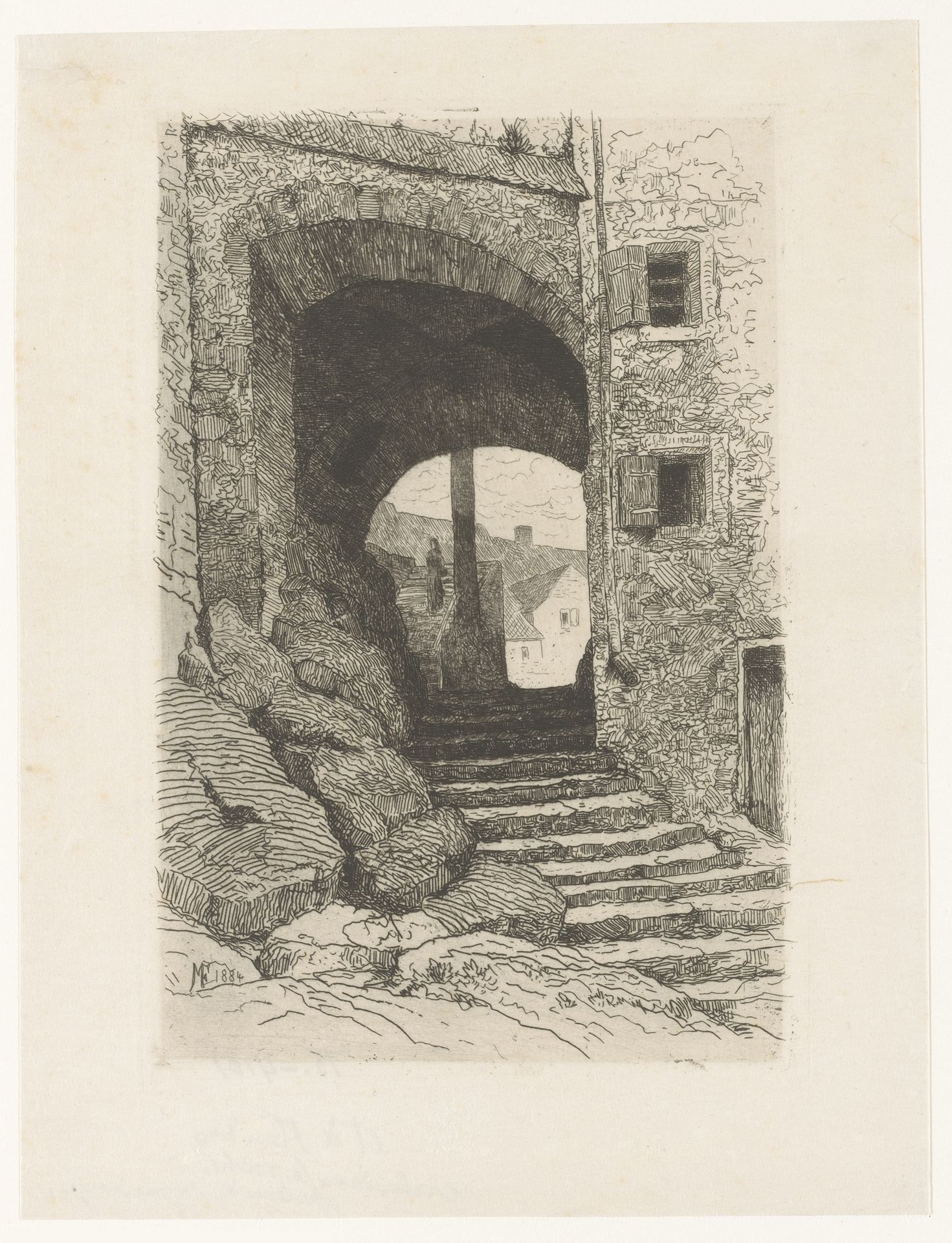Trap in de rotsen te Slot Sigmaringen by Maria van (gravin van Vlaanderen) Hohenzollern-Sigmaringen