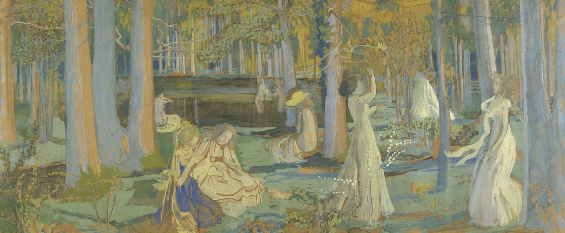 Esquisse pour le ‘Jeu de volant’ ; Le bois sacré by Maurice Denis