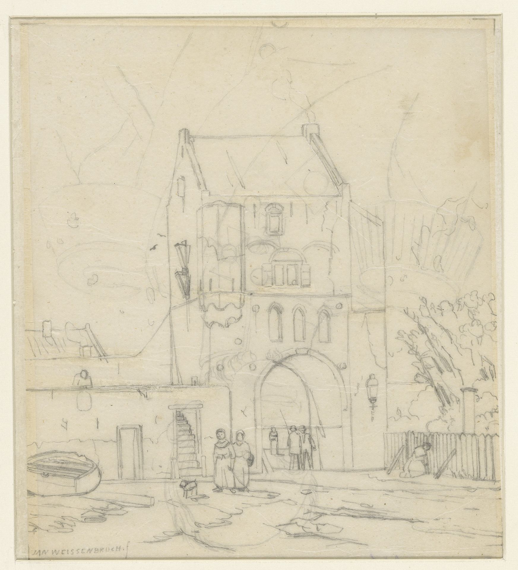 Water- of Gevangenpoort te Woudrichem by Frederik Hendrik Weissenbruch