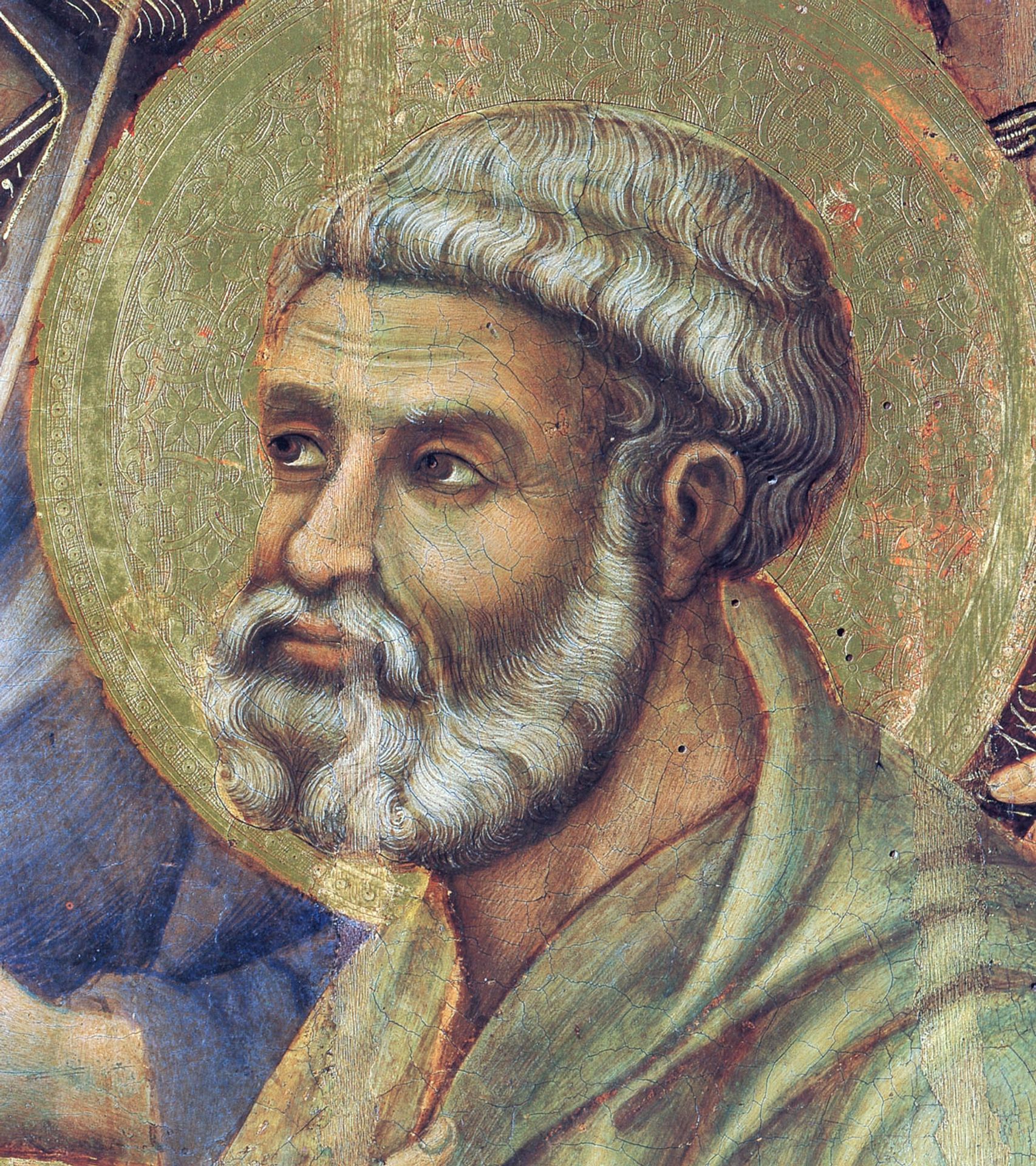 Madonna and Child on a throne (Front side fragment) by Duccio