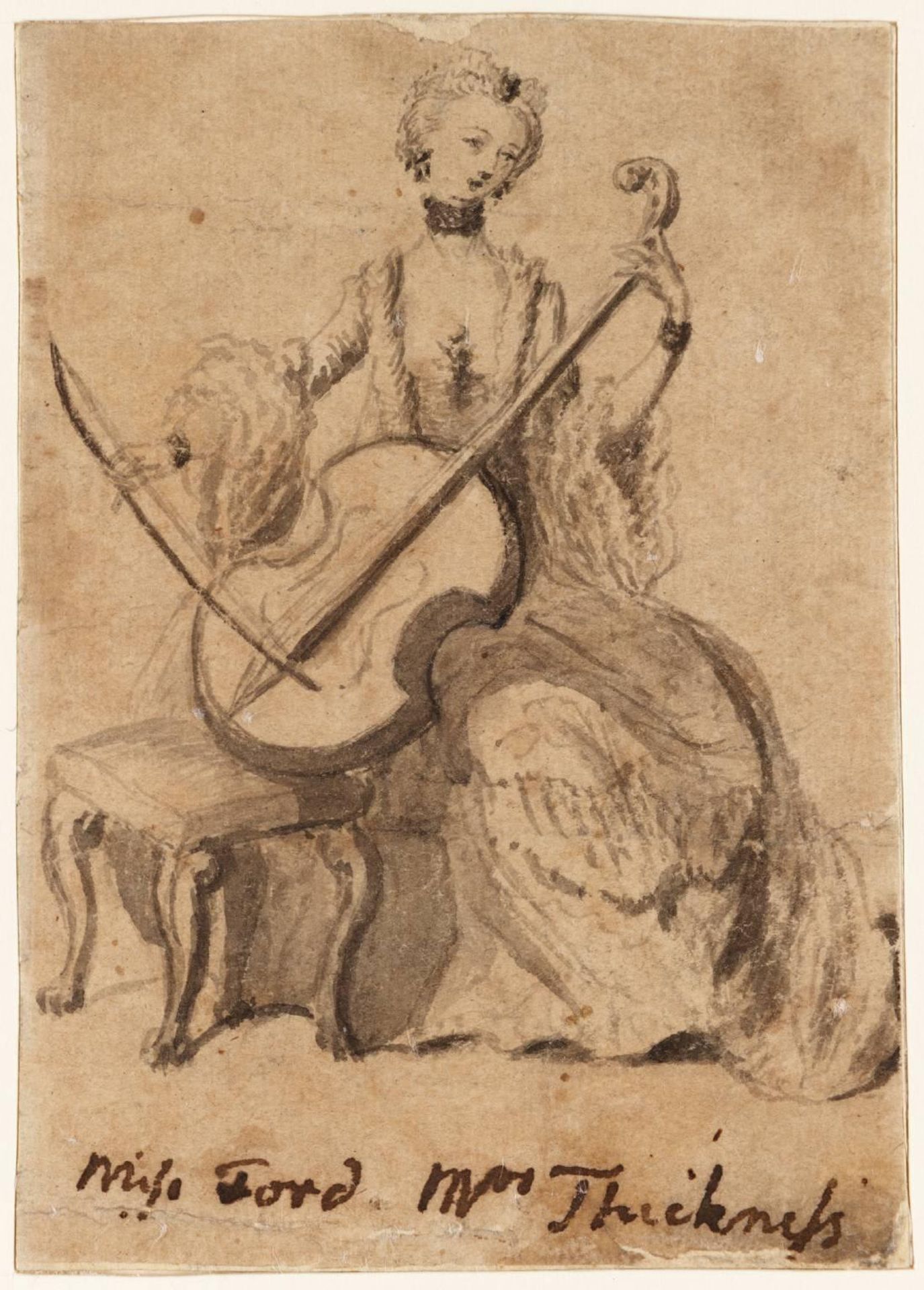 Mrs Thicknesse Playing a Viol by  Susanna Duncombe