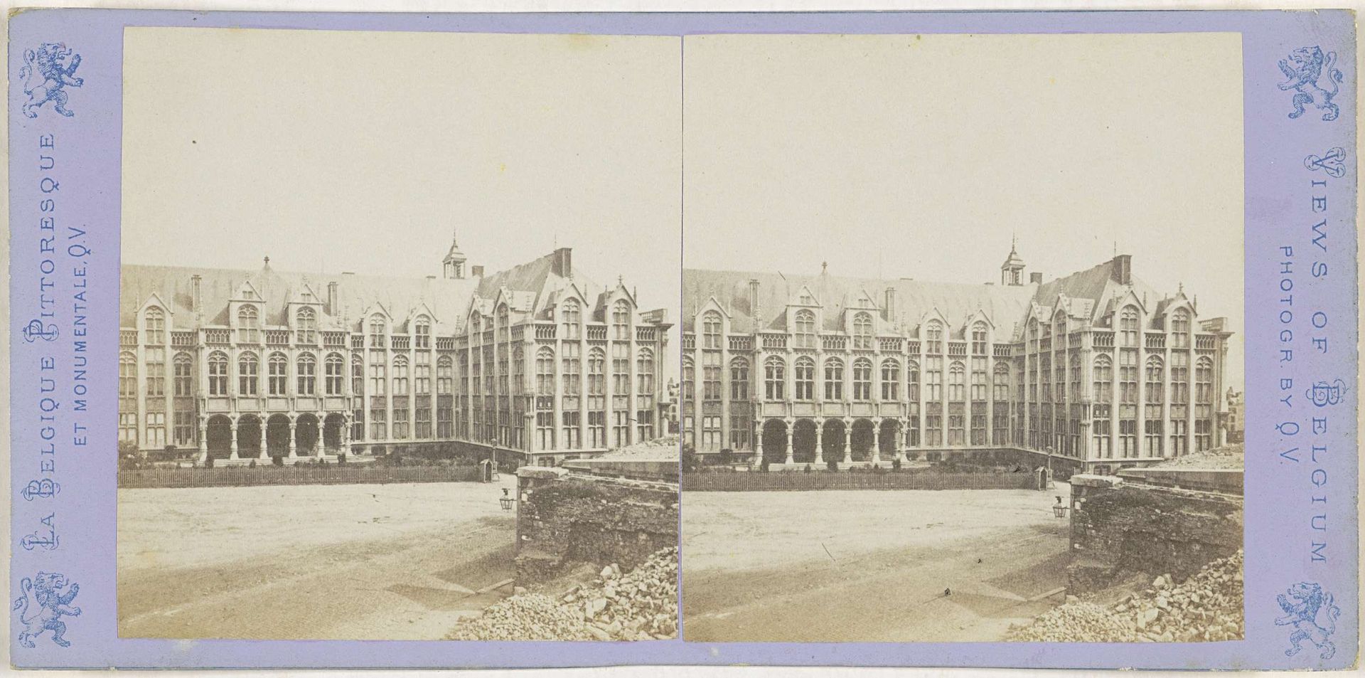 Gezicht op de oostfaçade van het Paleis van de prins-bisschoppen in Luik by Jules Hippolyte Quéval