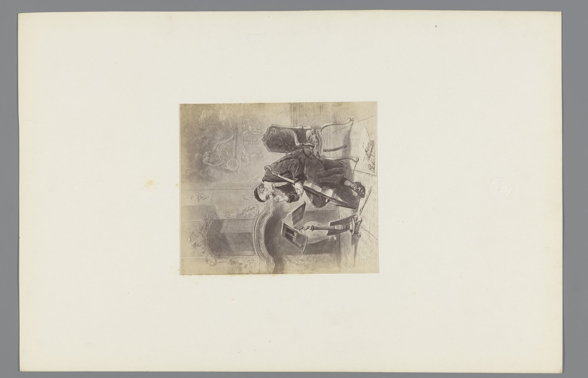 Fotoreproductie van het schilderij 'Eerst een snuifje' door Johannes Vetten by Binger & Chits