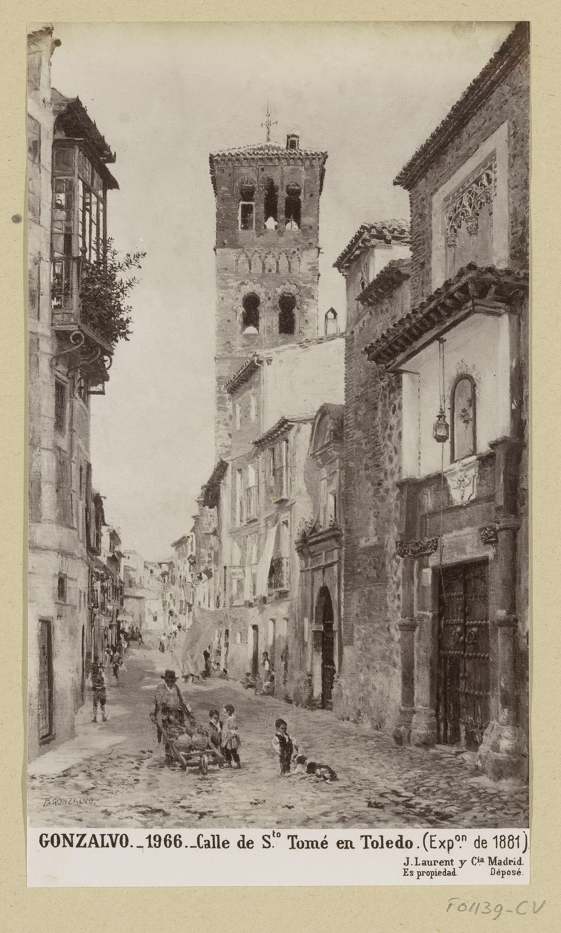 Fotoreproductie van een schilderij van de Iglesia de Santo Tomé in Toledo van Pablo Gonzalvo by Juan Laurent