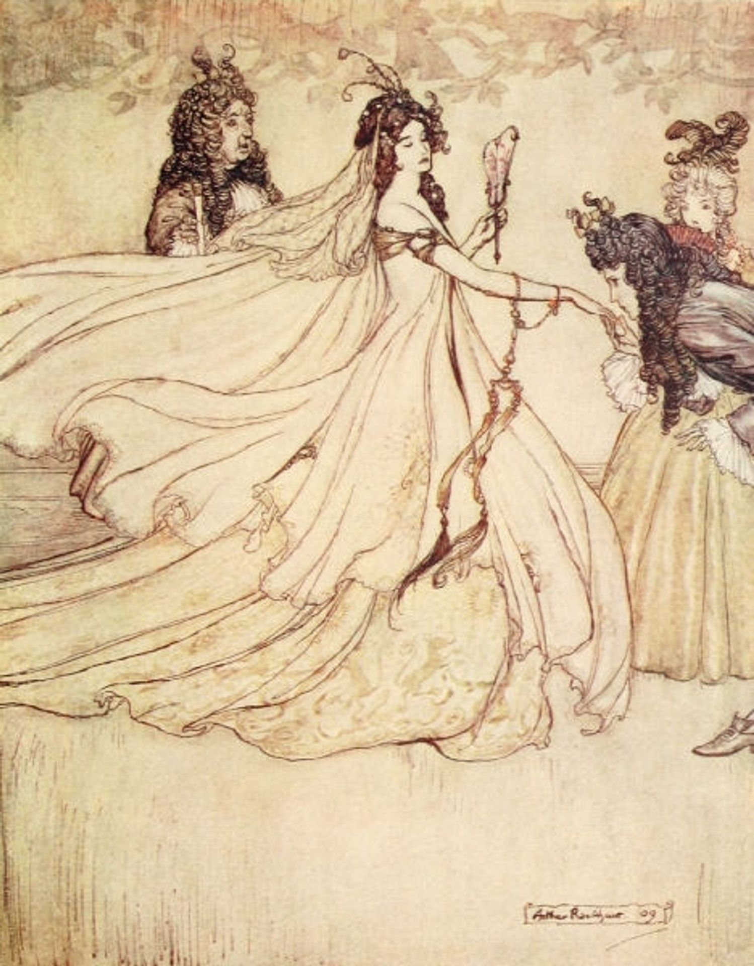 Ashenputtel goes to the ball by Arthur Rackham