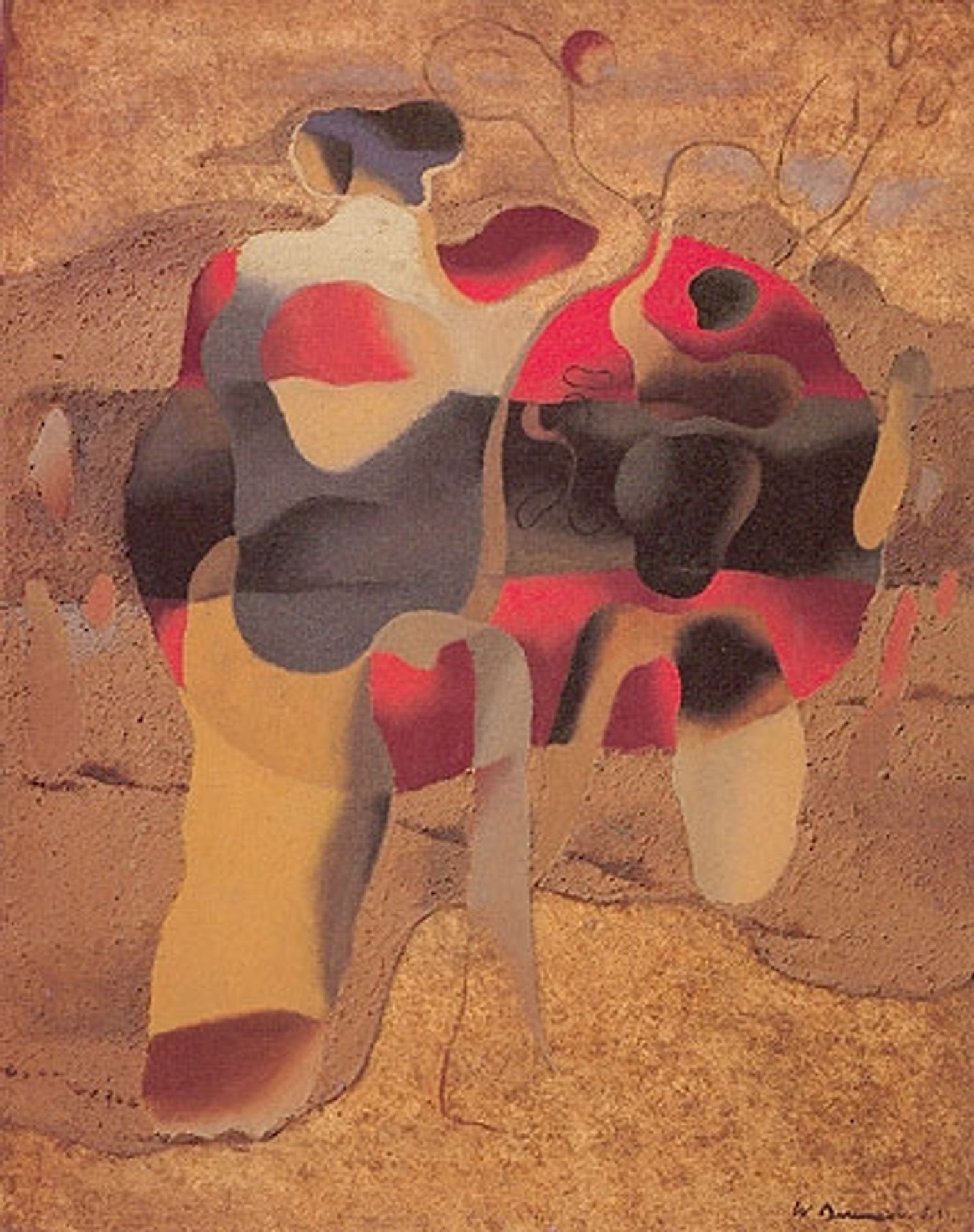 Reddish Tennis by Willi Baumeister