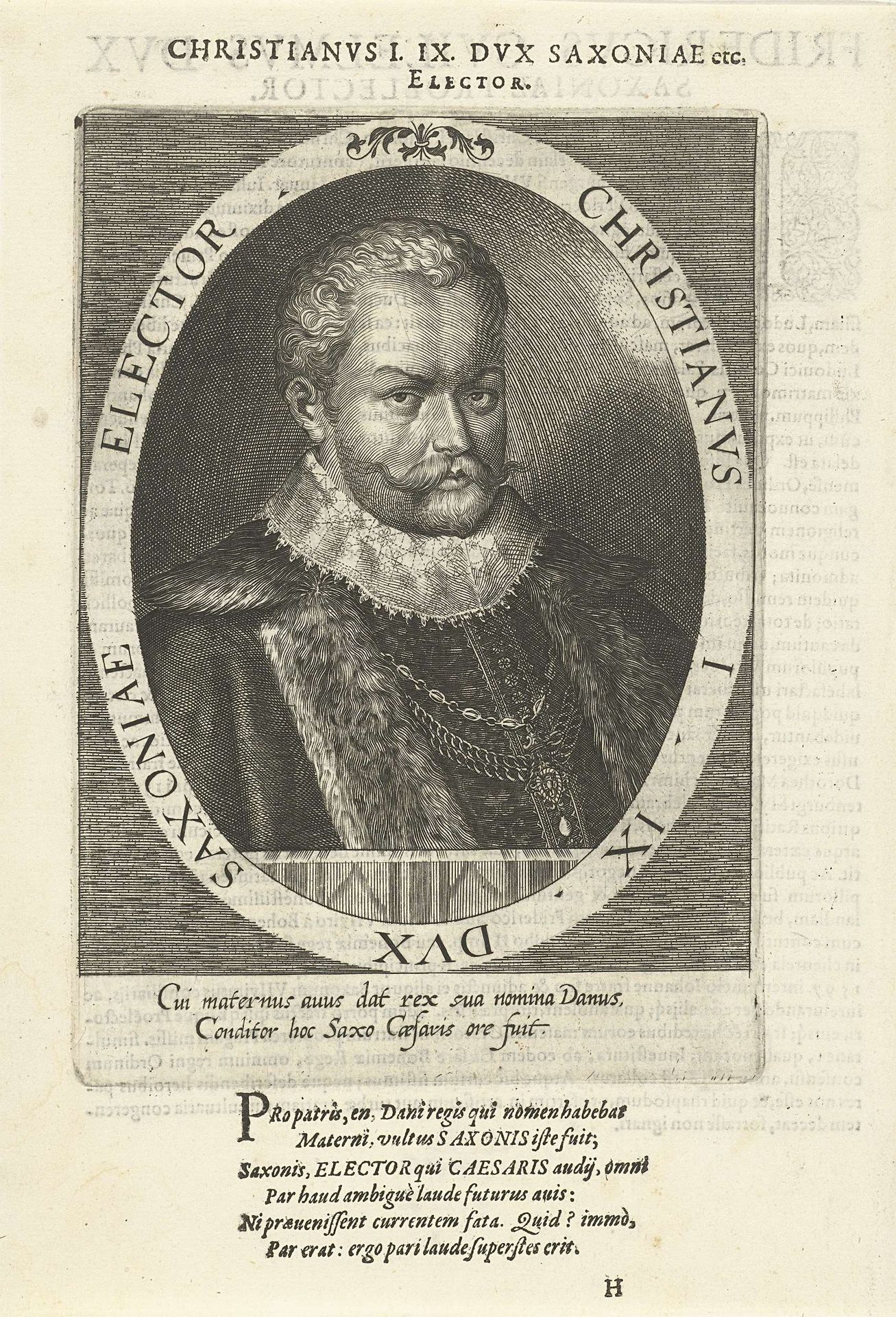 Portret van Christiaan I van Saksen by Dominicus Custos