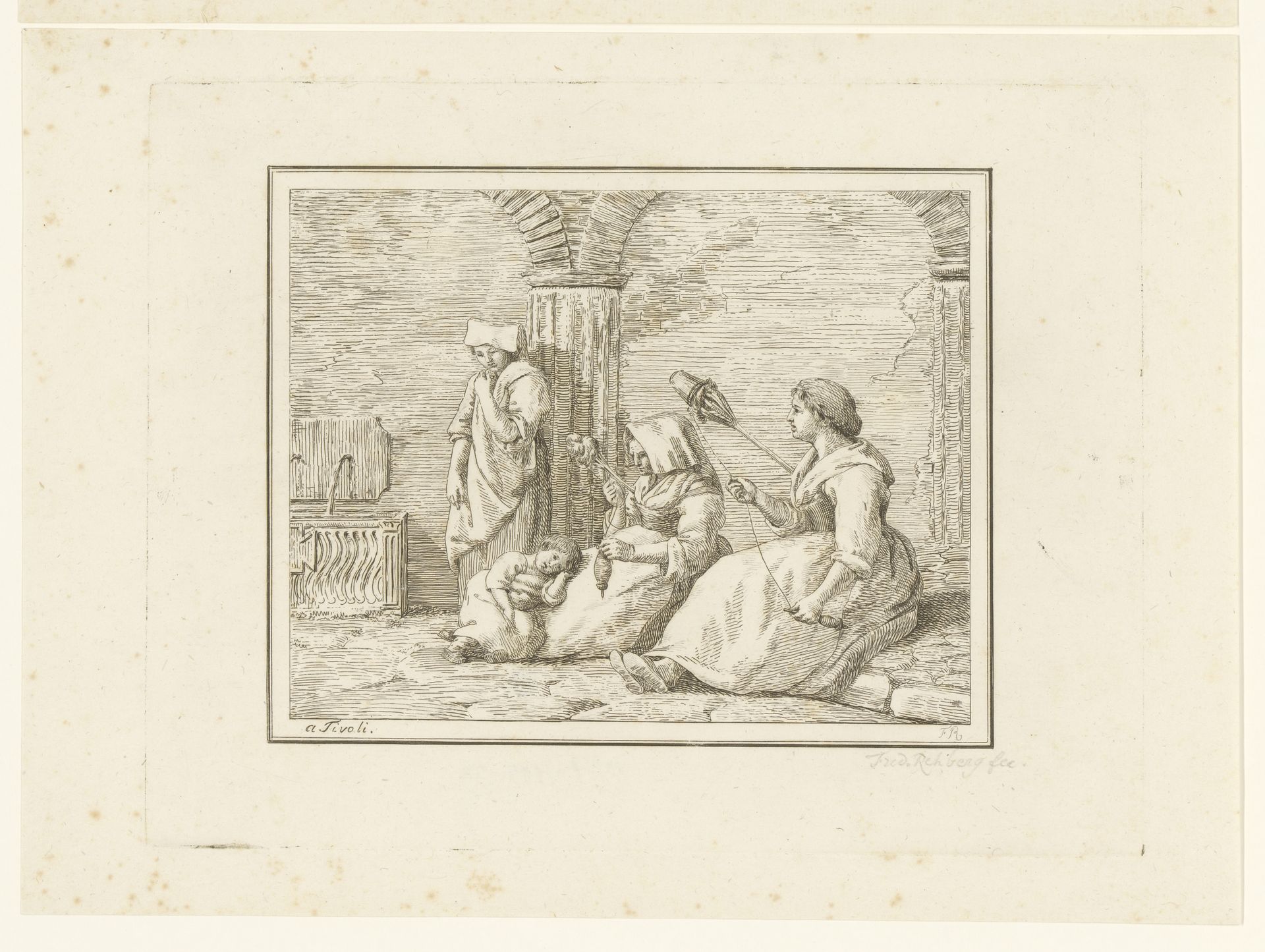 Spinnende vrouwen by Friedrich Rehberg