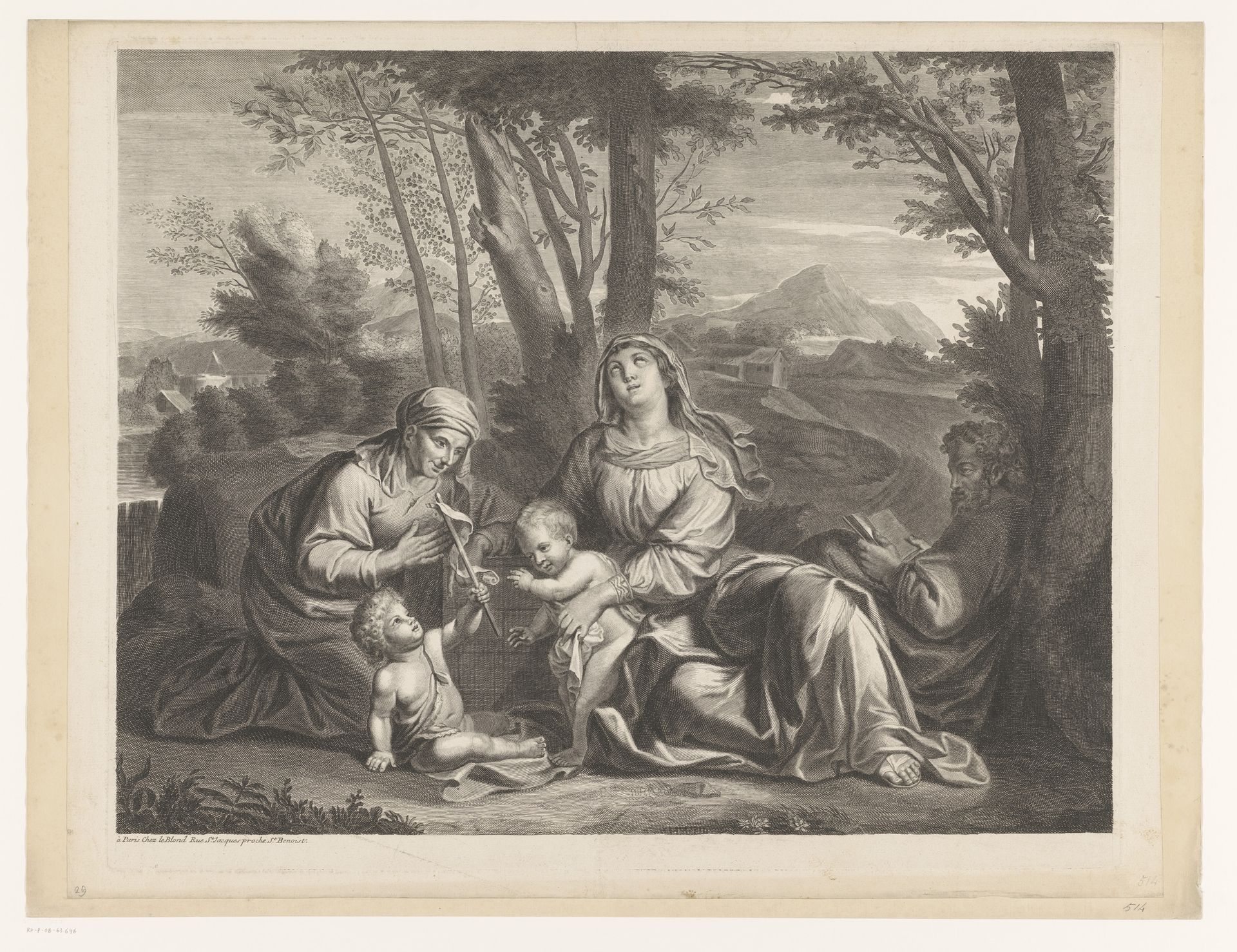 Heilige Familie met Johannes en Elisabeth by Anonymous